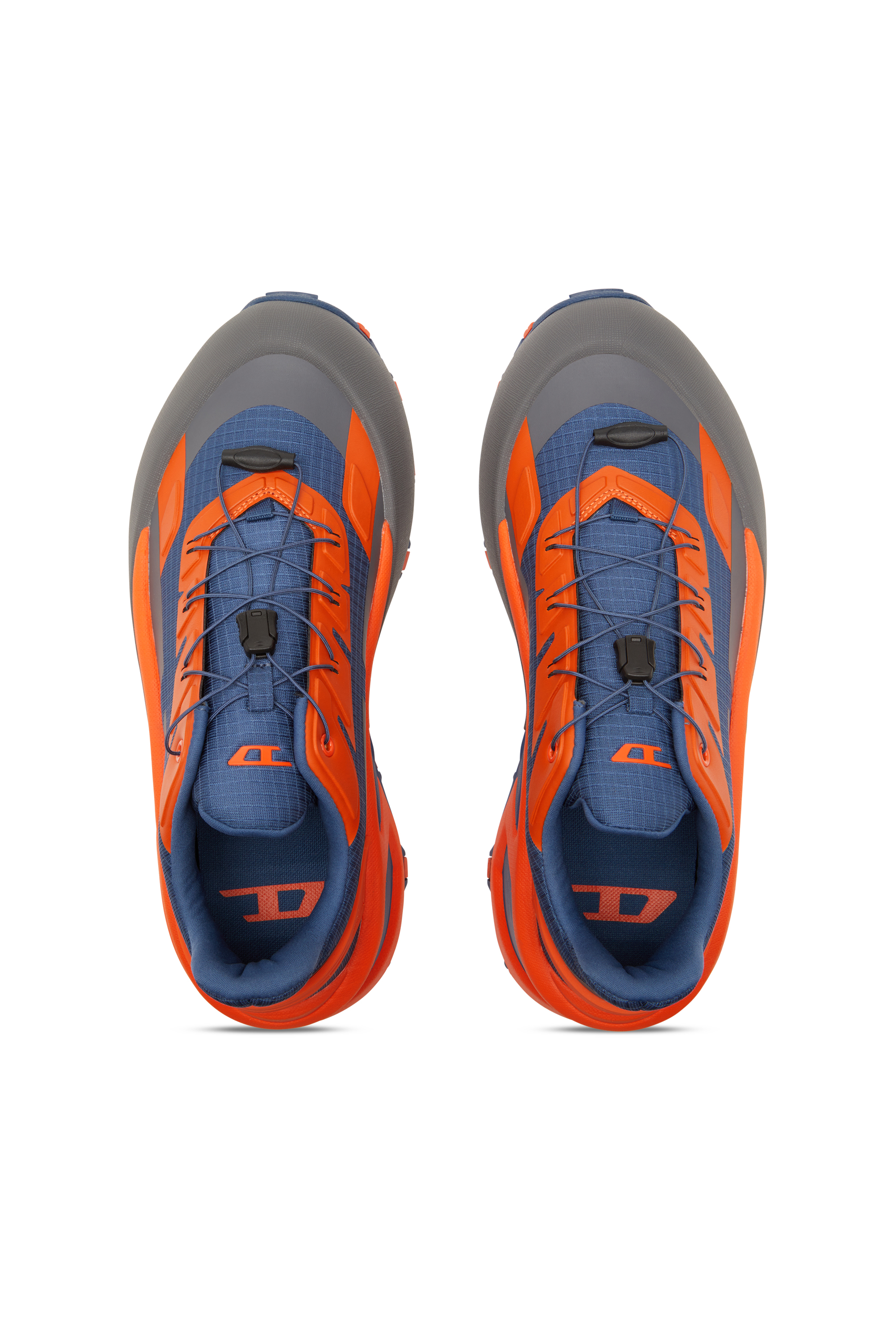 Diesel - D-CAGE RUNNER, Man's D-Cage Runner-Sneakers in TPU-trimmed ripstop in Blue/Orange - 6