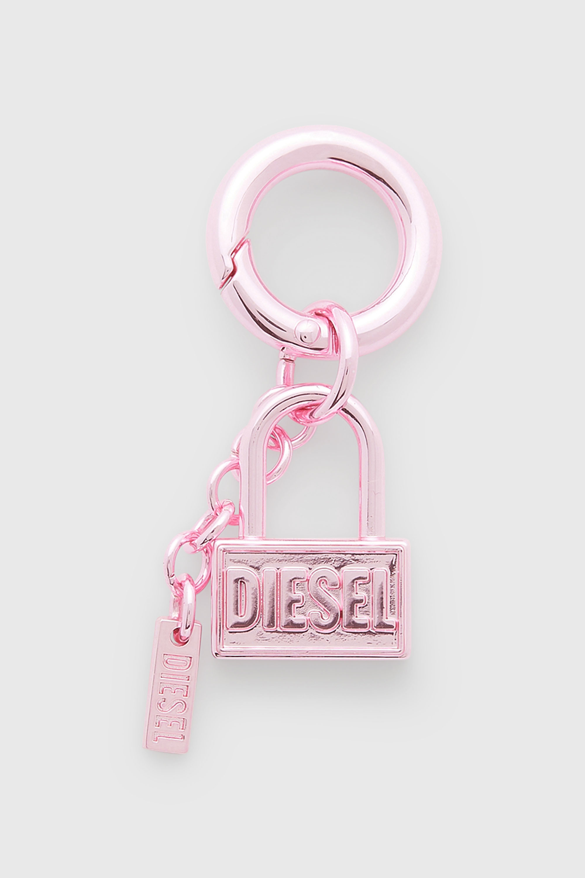 Diesel - CHARM-LOCK, Unisex Metall-Schl&uuml;sselanh&auml;nger mit Vorh&auml;ngeschloss-Design in Rosa - 1