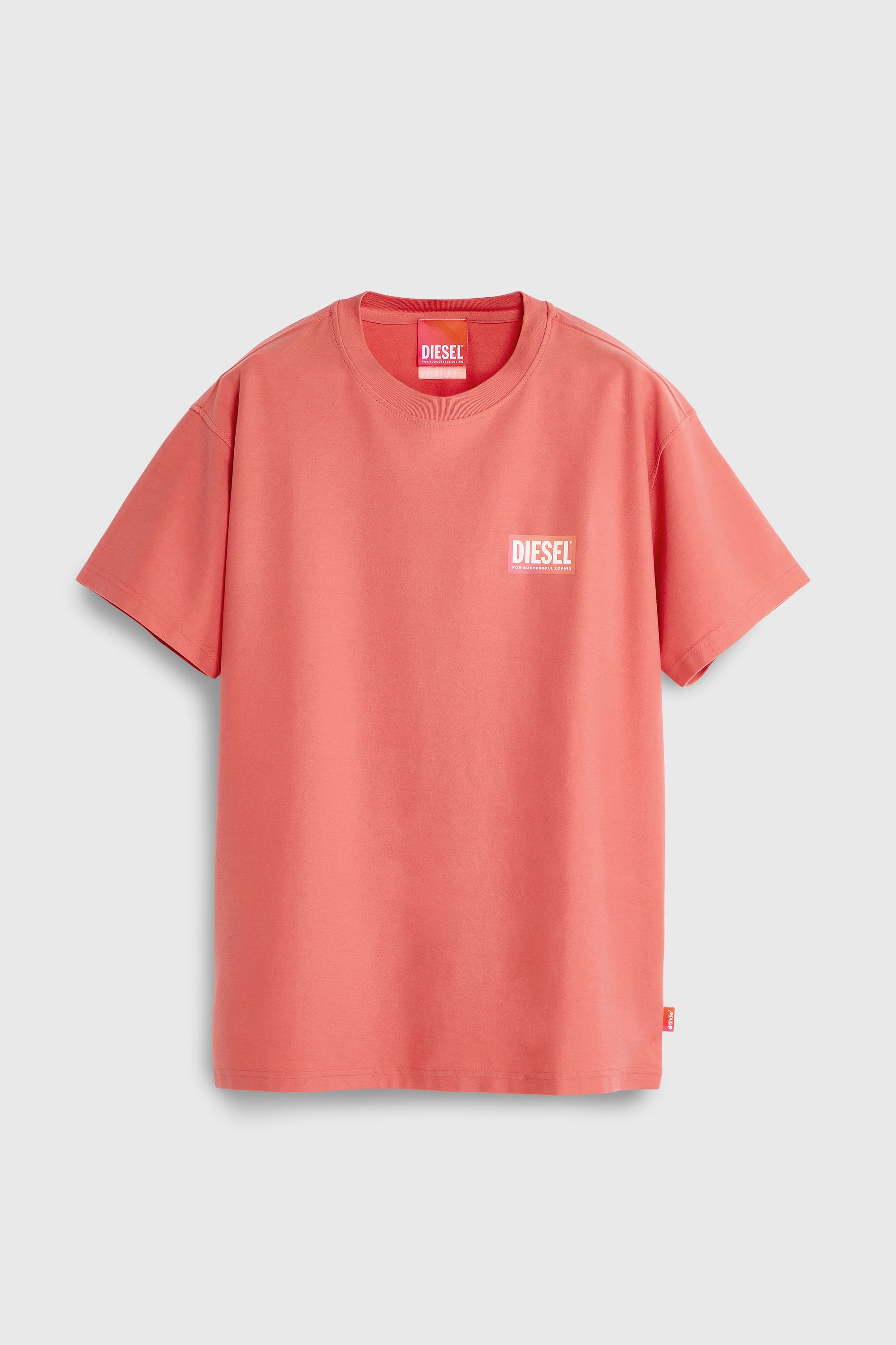 Diesel - PR-T-NORM-CHITIND-R, Unisex T-Shirt mit transparentem Logo auf der R&uuml;ckseite in Korallrosa - 2
