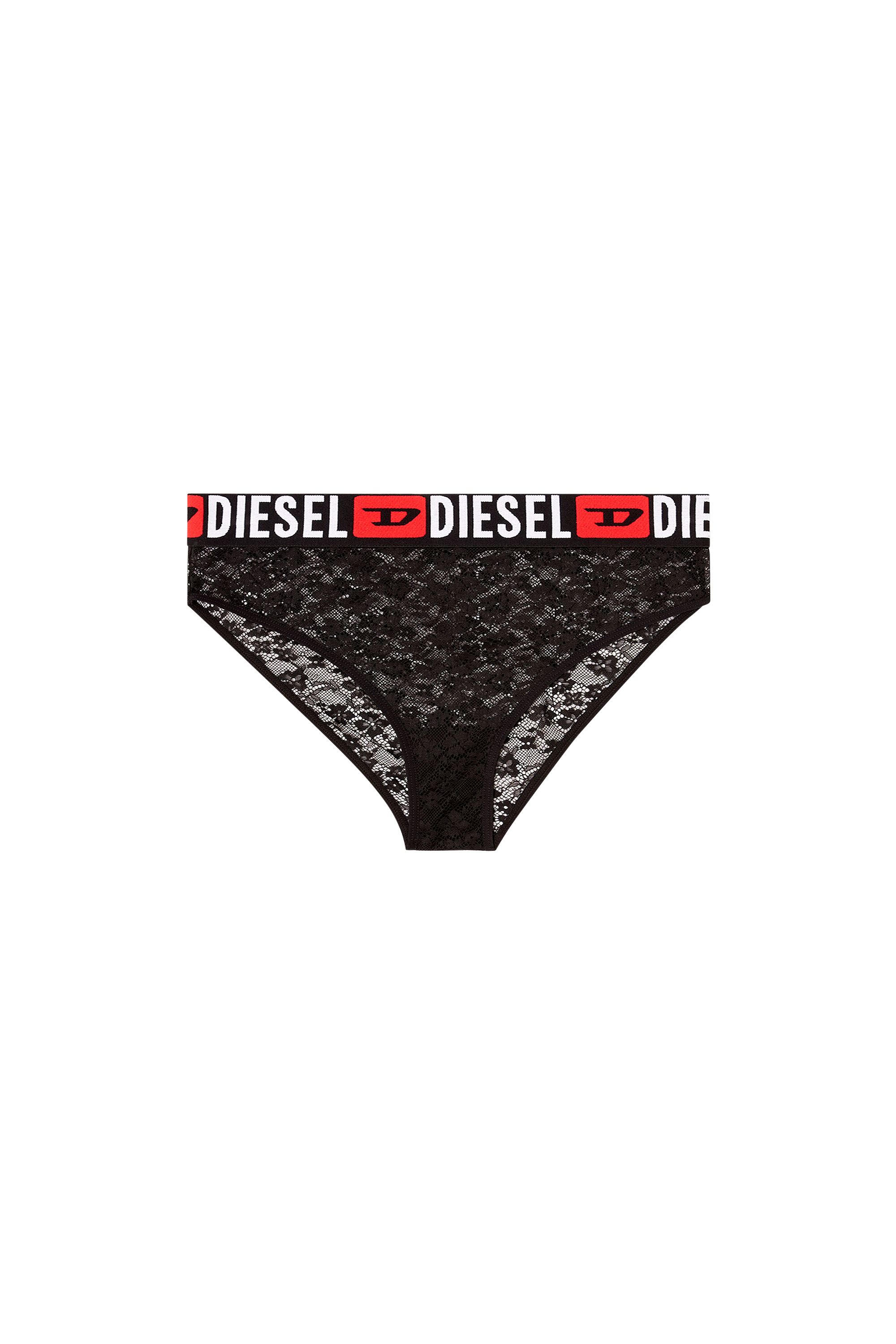 Diesel - SAM-D-CORE, Damen Nylonspitzenhöschen mit Diesel-Logo in Schwarz - 4
