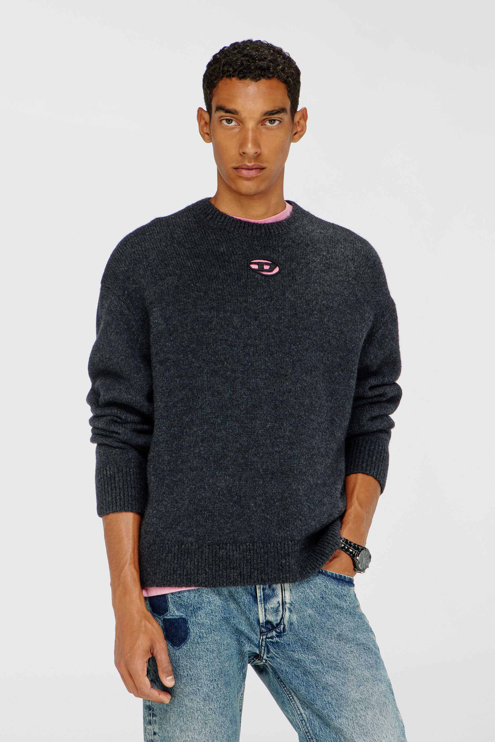 Diesel - K-AREESO, Herren Pullover aus Woll- und Alpakamischung in Schwarz - 3