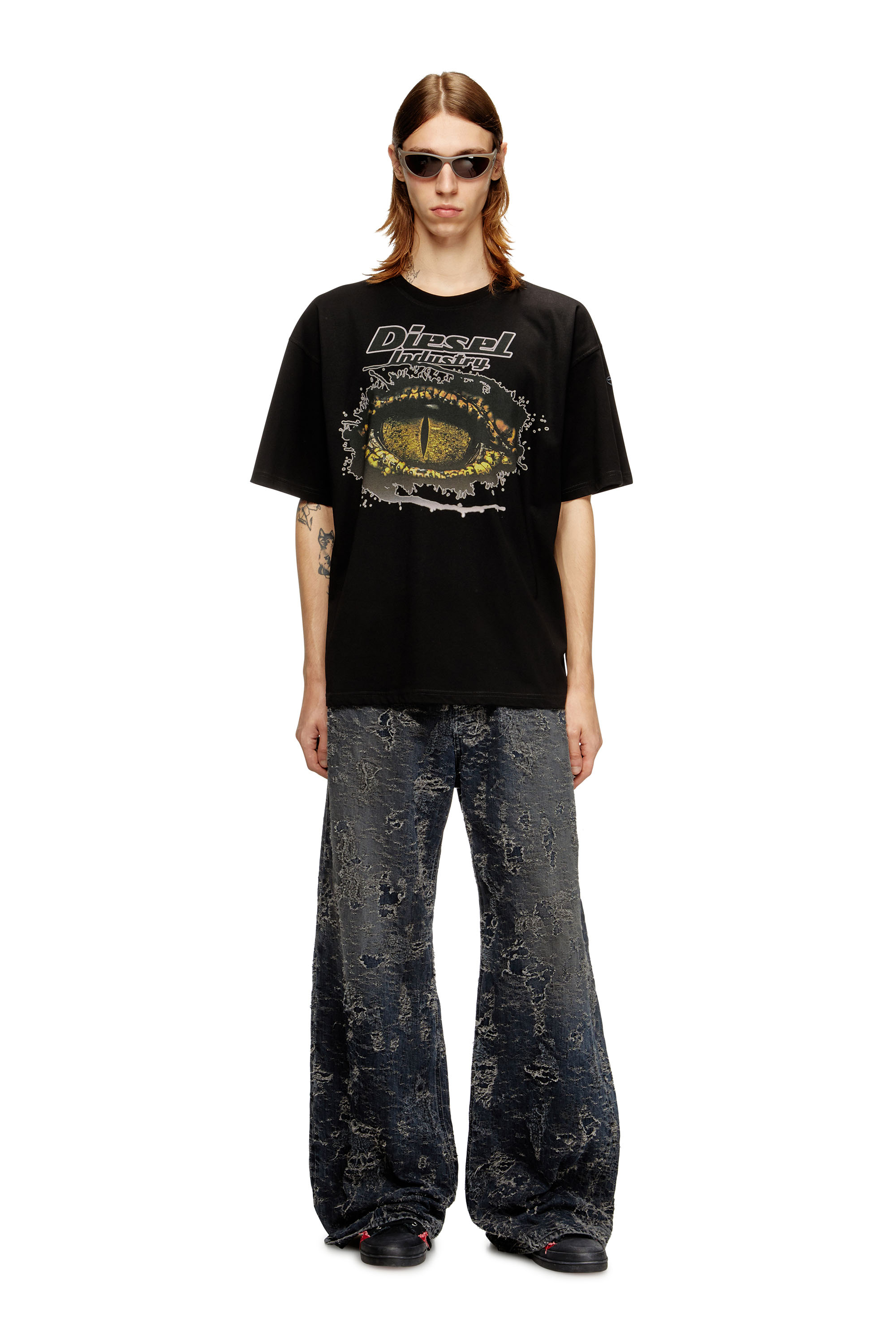 Diesel - T-BOXT-T25, Herren Baumwoll-T-Shirt mit Digitaldruck. in Schwarz - 2
