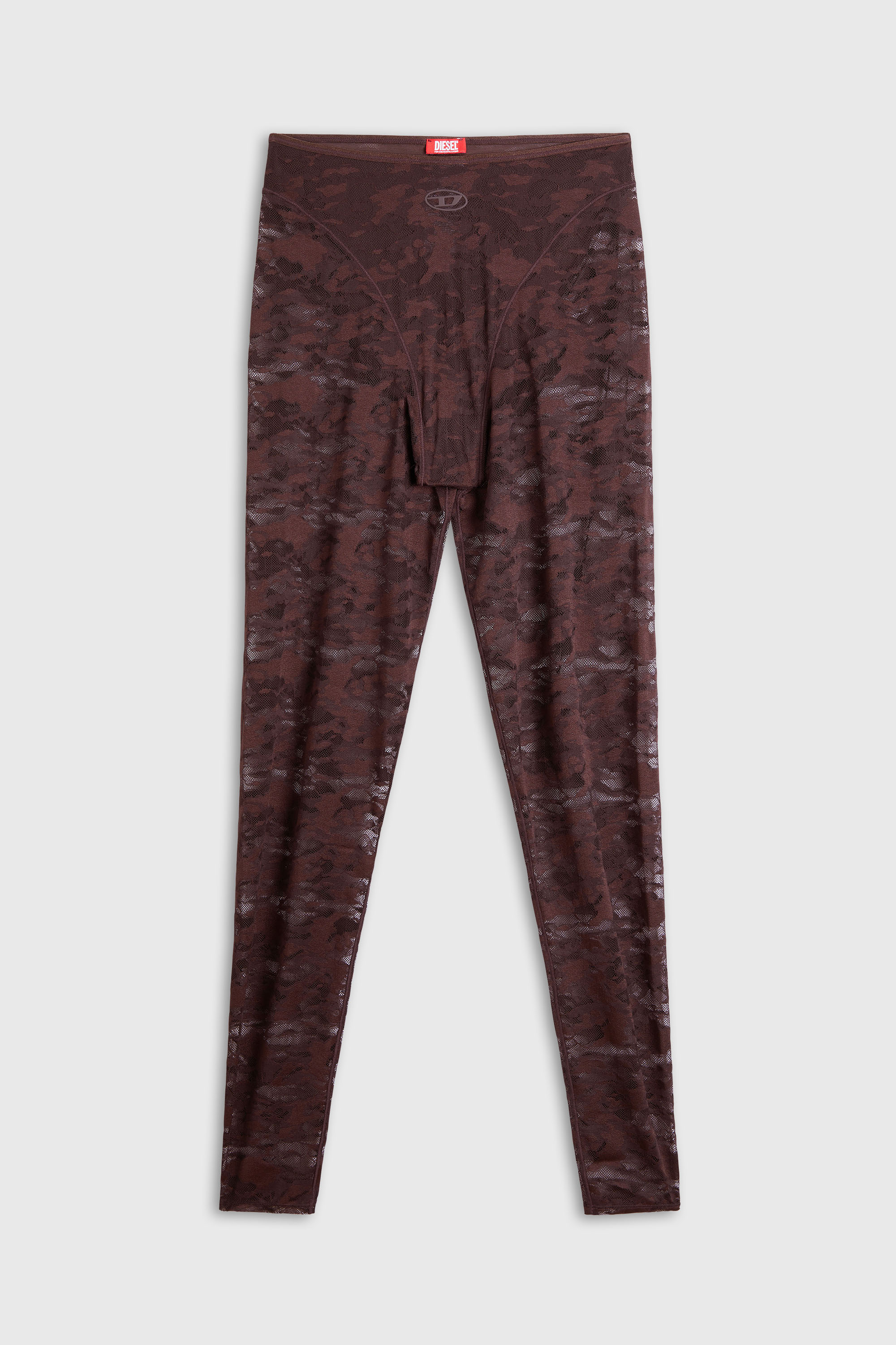 Diesel - HAYLEY-UTLT, Damen Leggings aus Nylon mit camouflage-Spitze in Dunkelbraun - 2