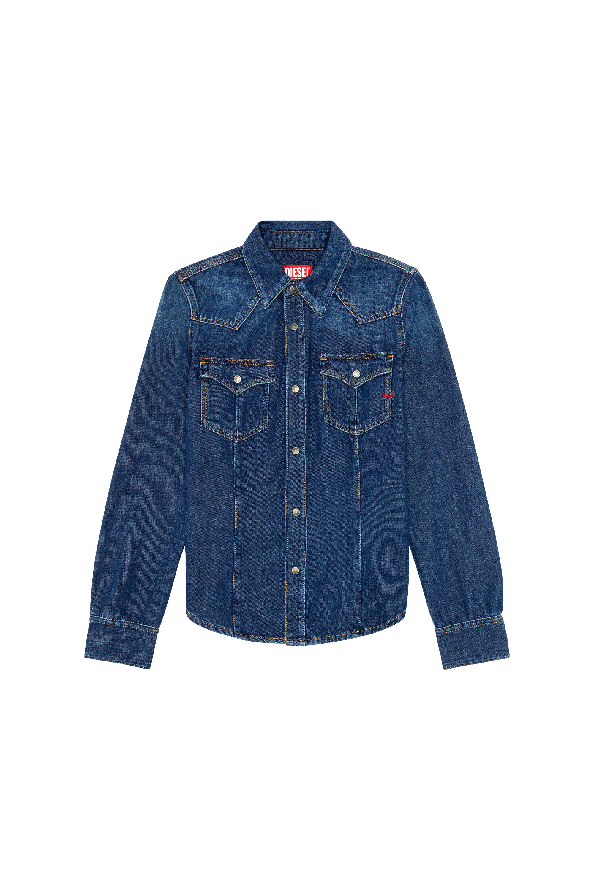 Diesel - DE-WAVES, Damen Western-Shirt aus Denim in Blau - 2