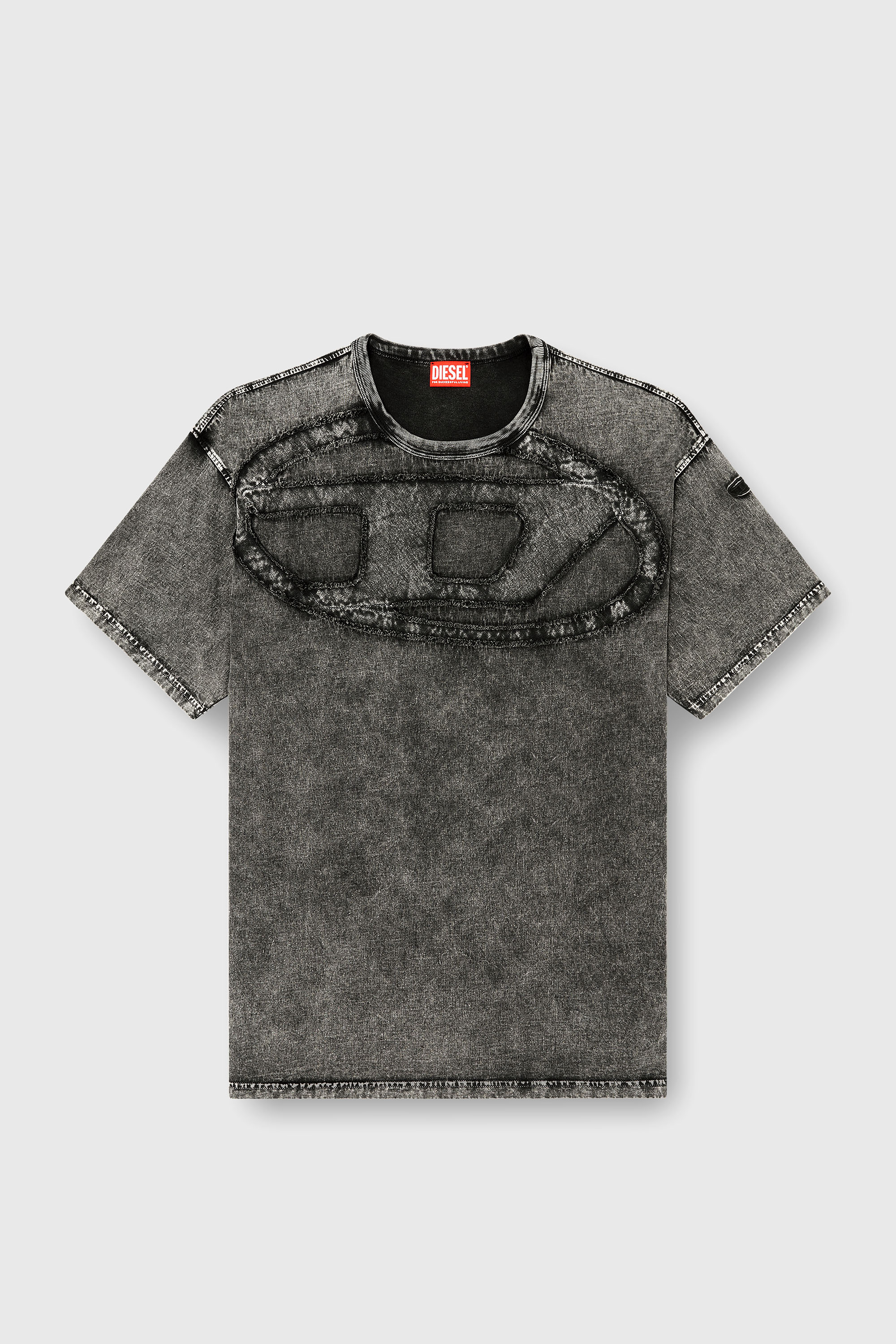 Diesel - T-BOXT-DEN, Herren Lockeres Baumwoll-T-Shirt mit Oval-D-Applikation in Schwarz - 2