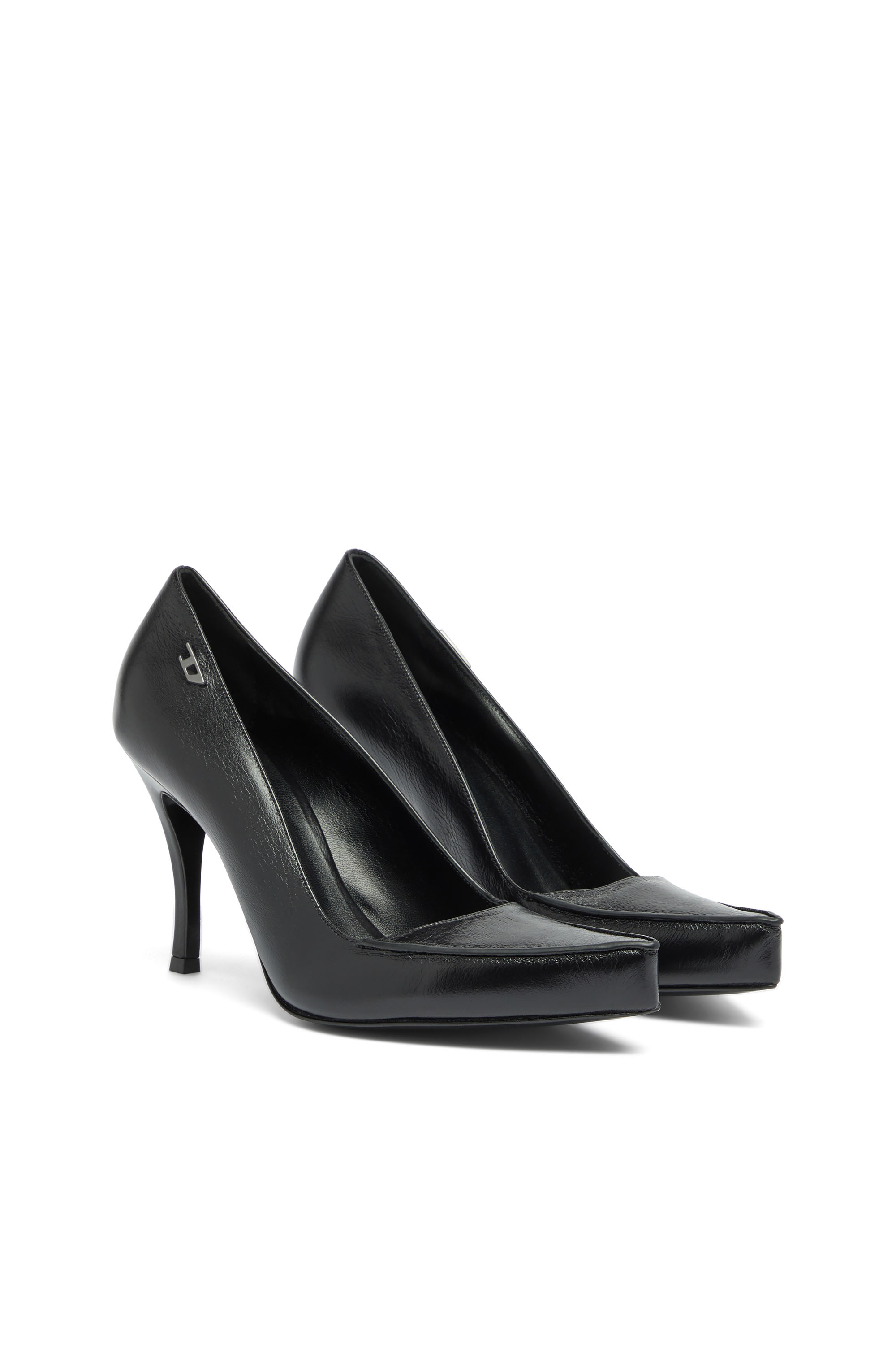 Diesel - D-LUCETTE-90-PUMP D, Damen D-Lucette-Pumps aus Leder in Schwarz - 3