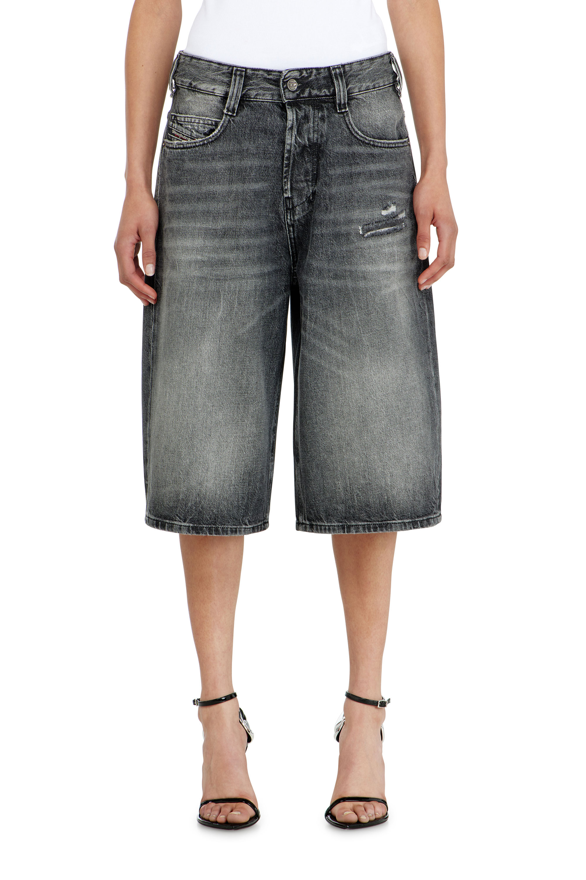 Diesel - D-ENIM-M-SHORT, Unisex Denim relaxed shorts mit Abrasionen in null - 1