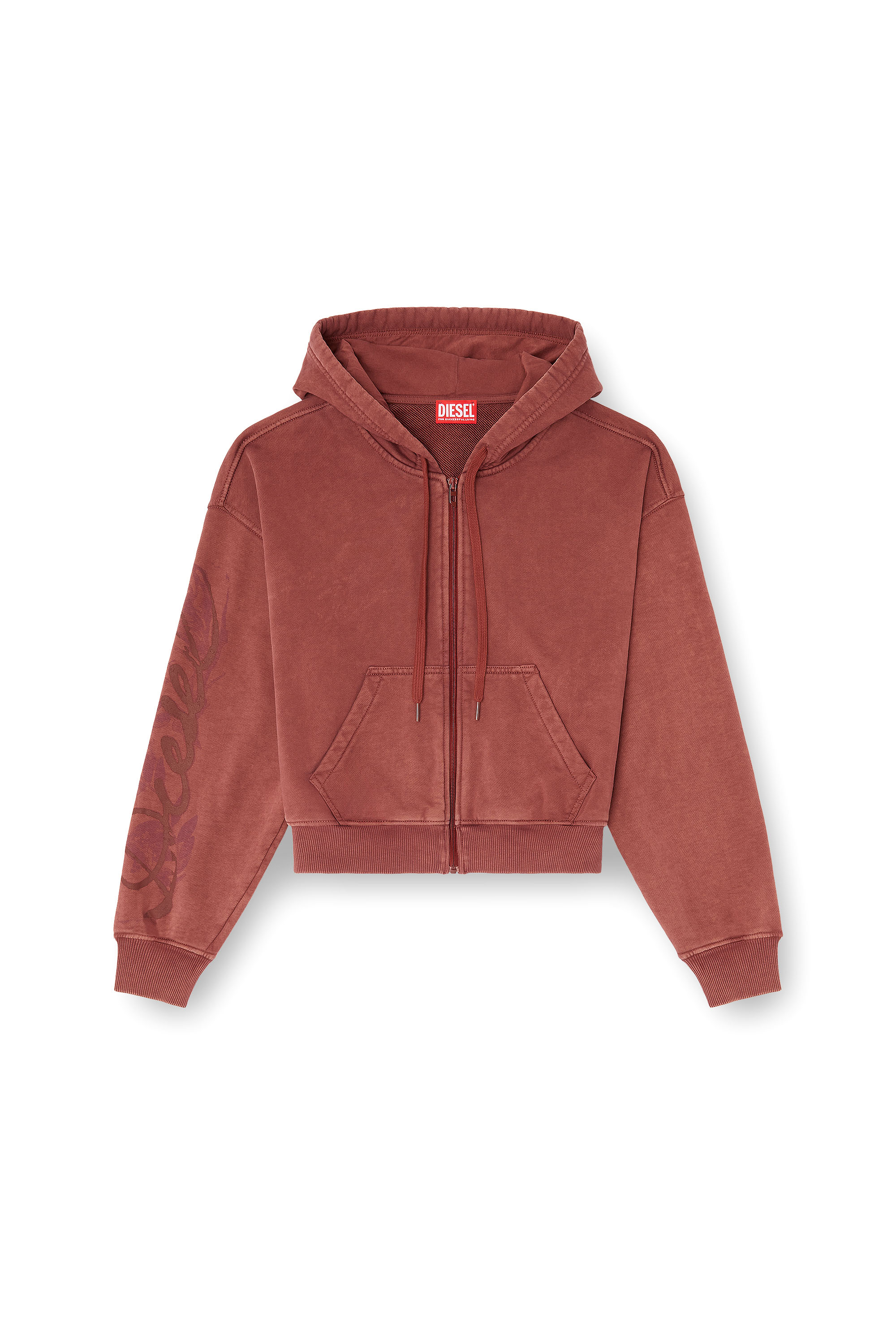 Diesel - F-ELYCY, Damen Sweatjacke mit floralem Logo im puff-print in null - 2