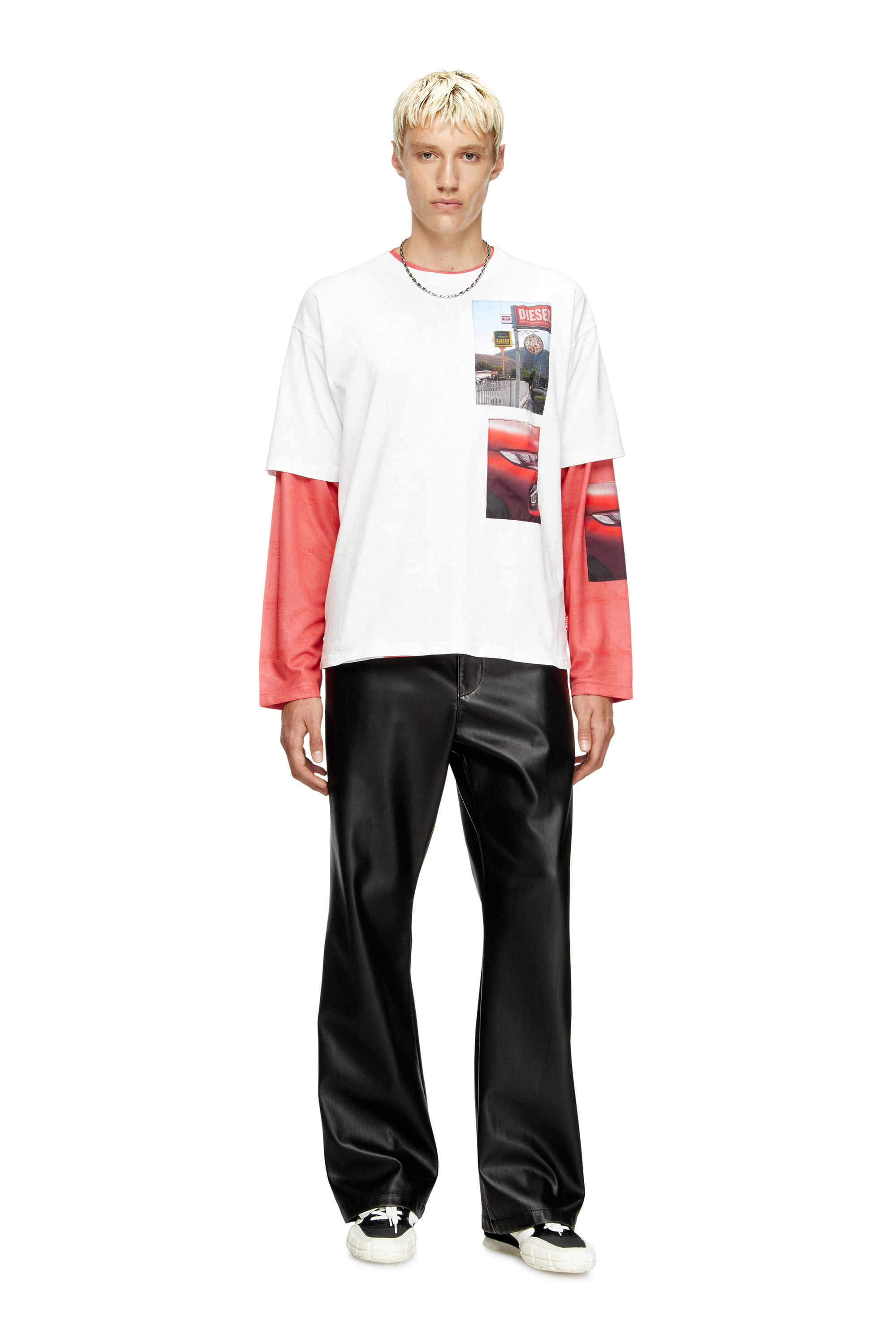Diesel - T-BOXT-T3, Man's T-shirt with logo photo patches in White - 2