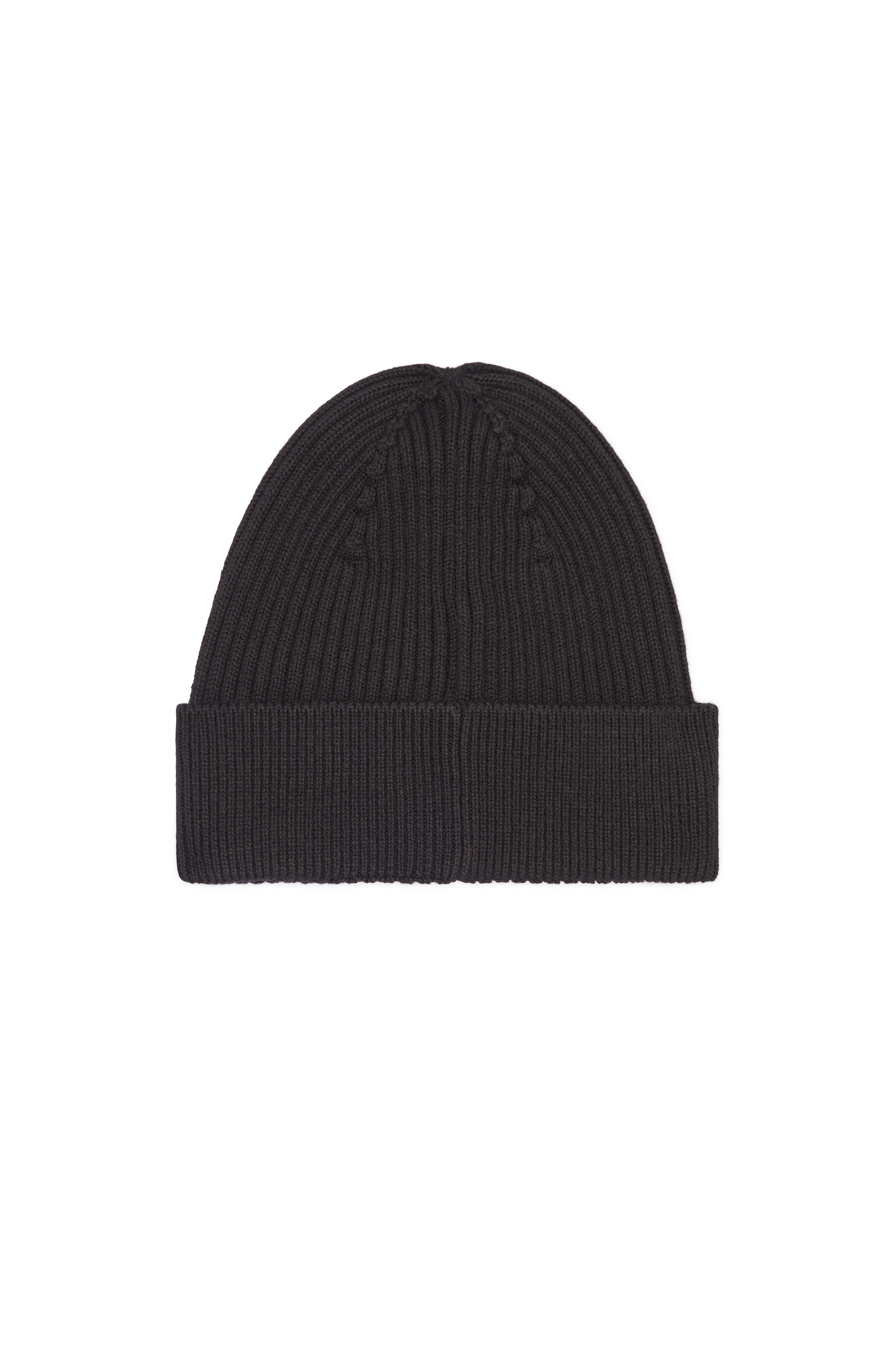 Diesel - K-CODER-H 2X2, Unisex Gerippte Beanie-Mütze mit Logo-Aufnäher in Schwarz - 2