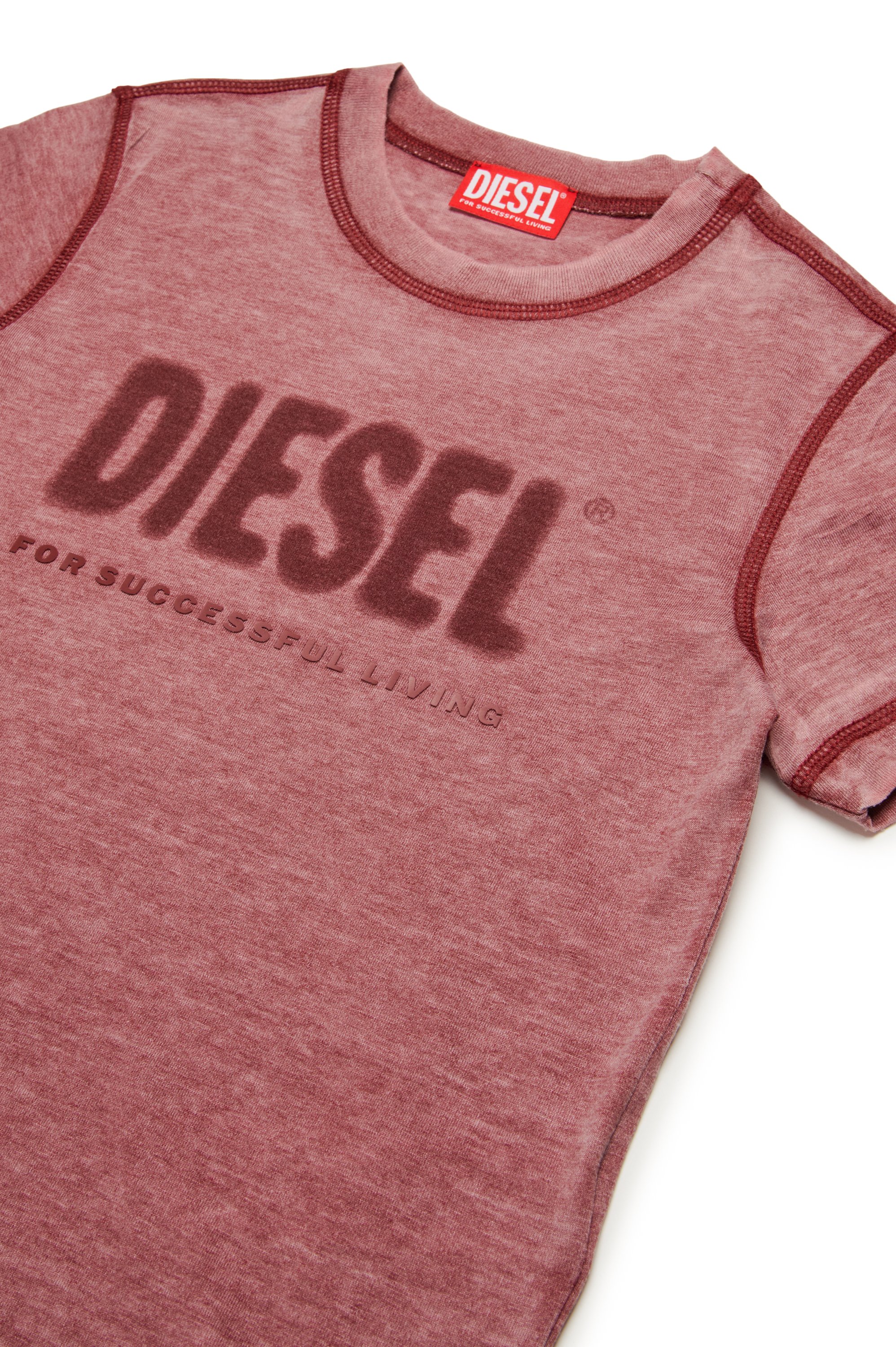 Diesel - TDIEGORL1, Herren Burnout-T-Shirt mit Logo in Rot - Image 3