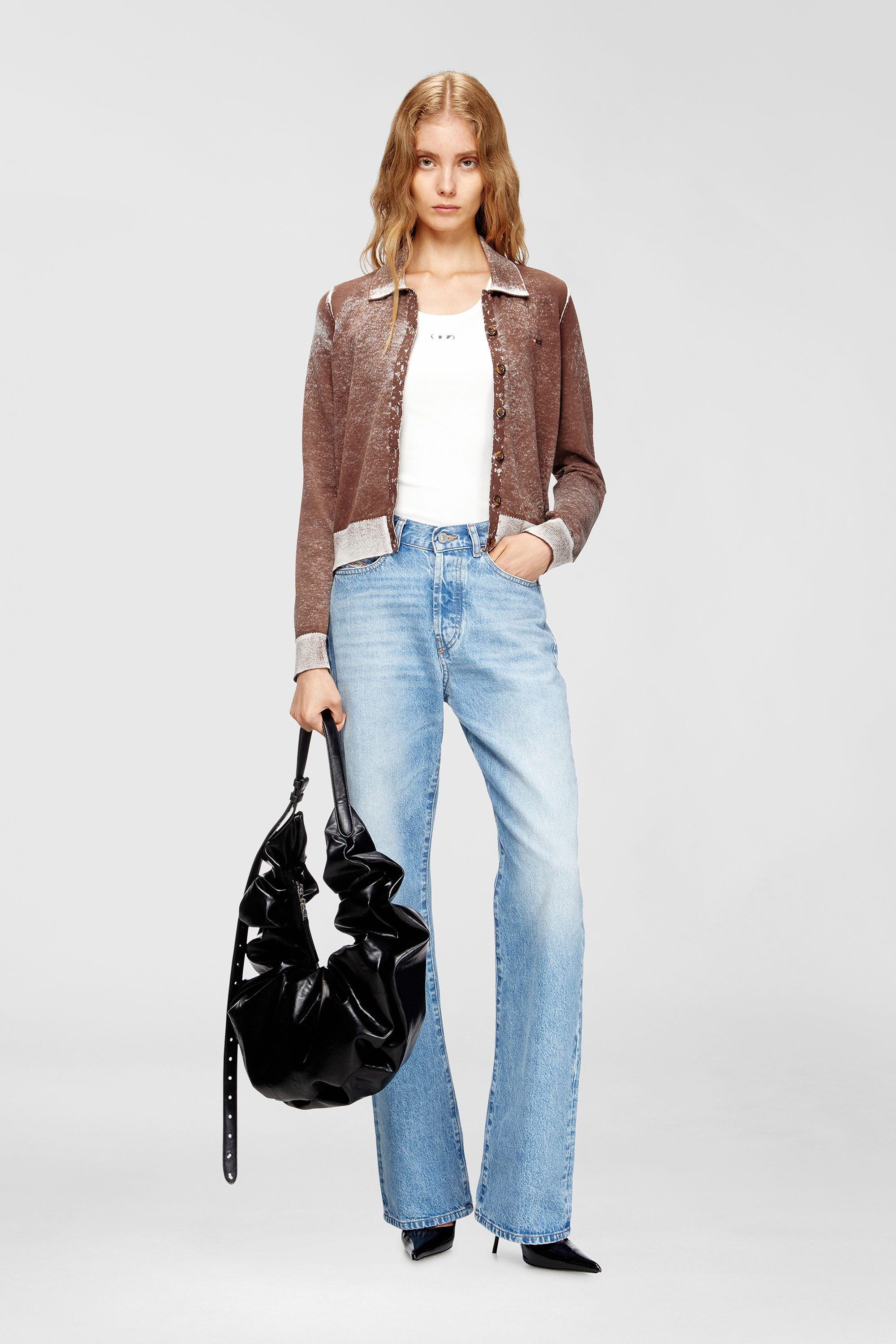 Diesel - GRAB-D HOBO L, Damen Grab-D-Gro&szlig;e zerknitterte Hobo-Tasche in Schwarz - 2
