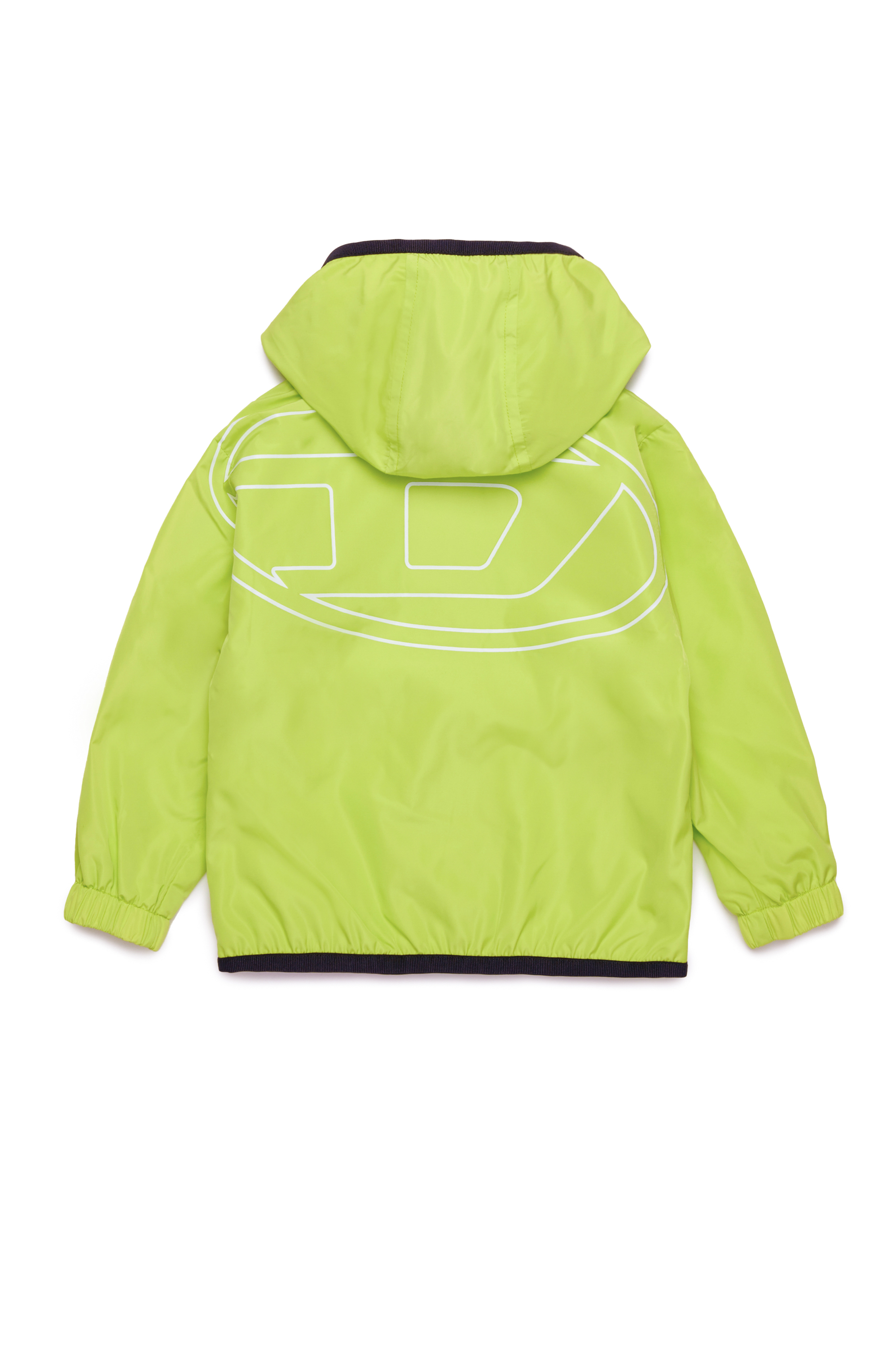 Diesel - JFLOGB, Unisex Jacke mit Kapuze und großem Oval D-Print in Neongrün - 2