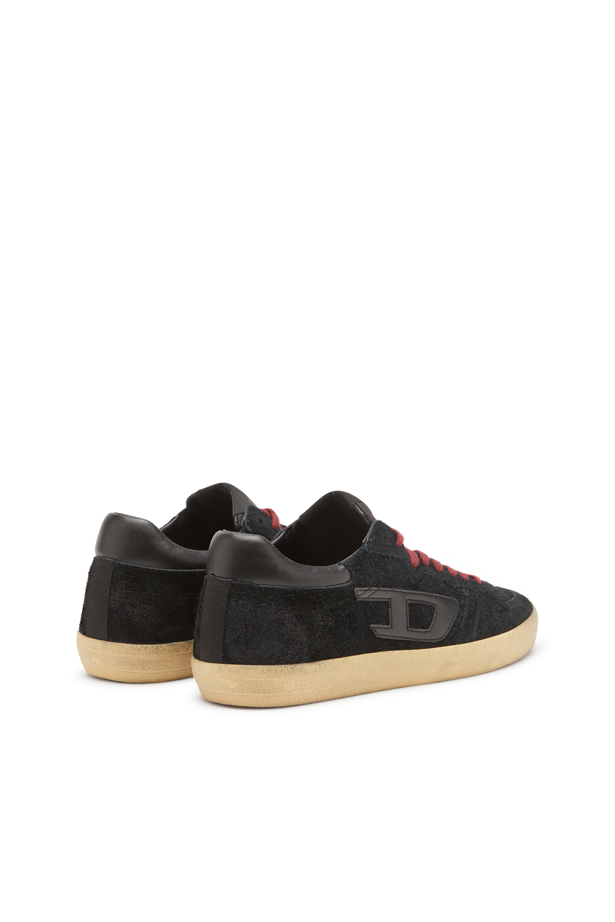 Diesel - S-LEROJI LOW, Herren S-Leroji-Distressed-Sneakers aus haarigem Veloursleder in Schwarz - 3