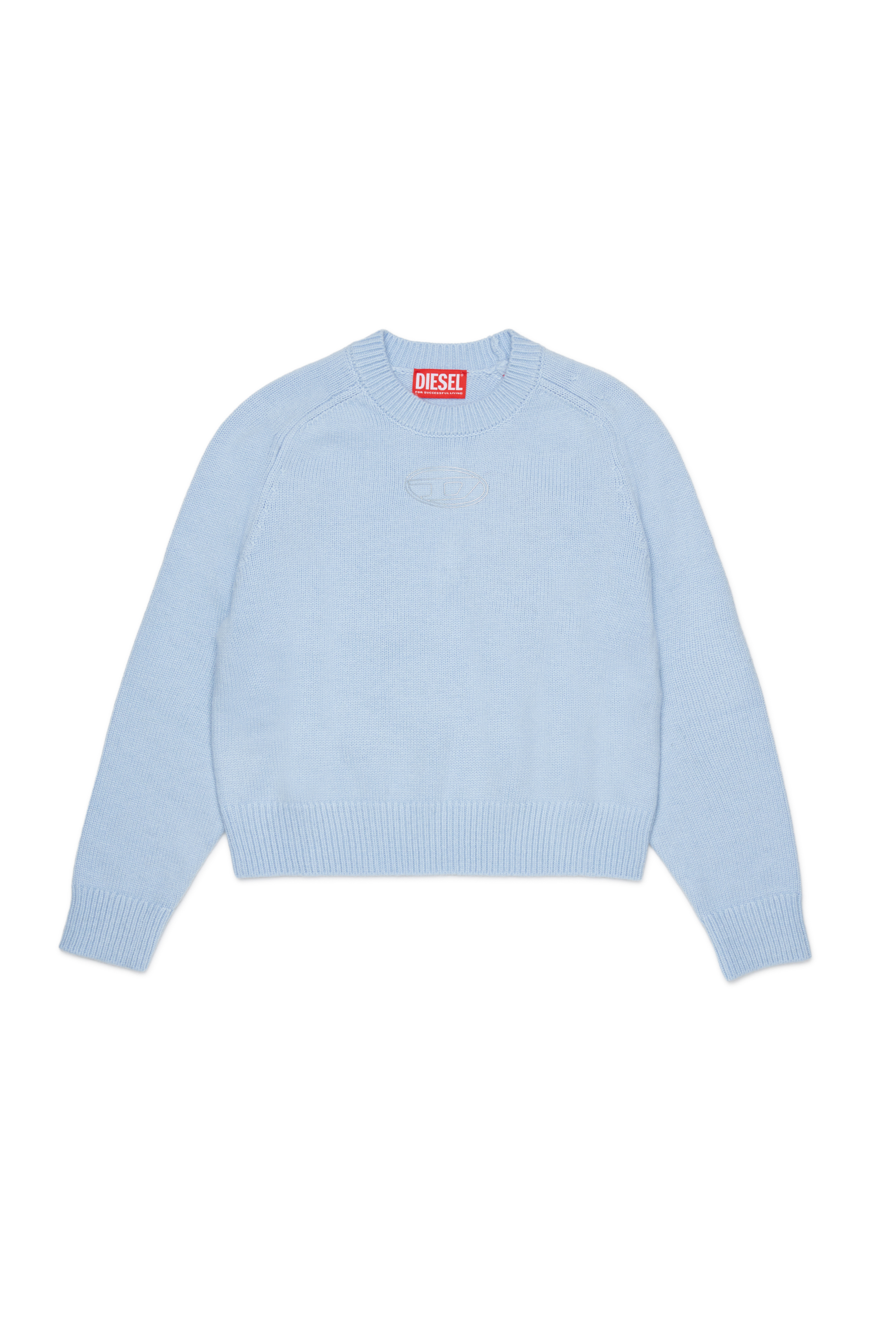 Diesel - KIMLIN, Damen Pullover mit Kaschmiranteil und Oval D Logo in Hellblau - 1