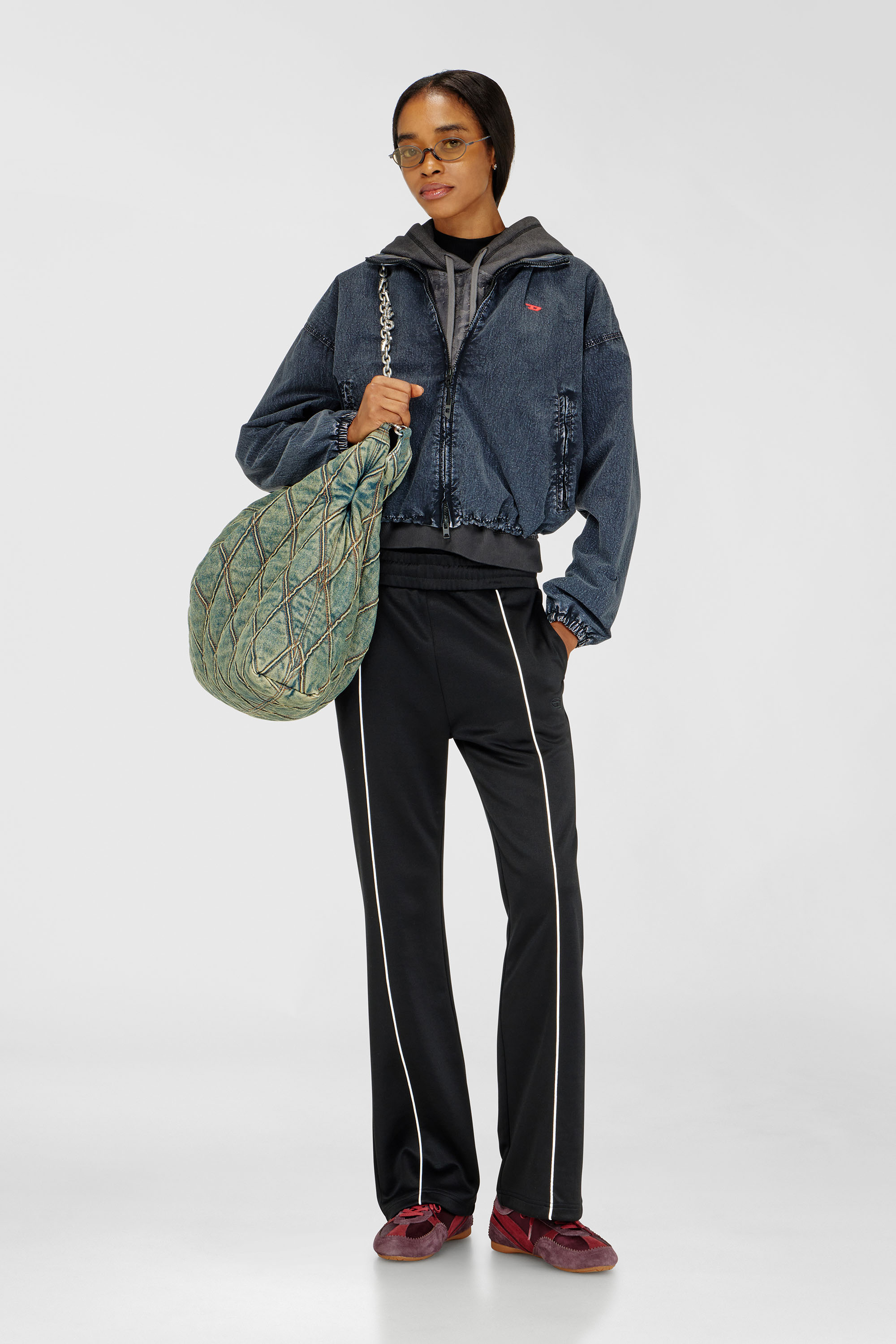 Diesel - D-MILE LOW II W, Damen D-Mile &ndash; Flat-Sneakers mit Wildleder-Overlays in Burgunderrot - 2