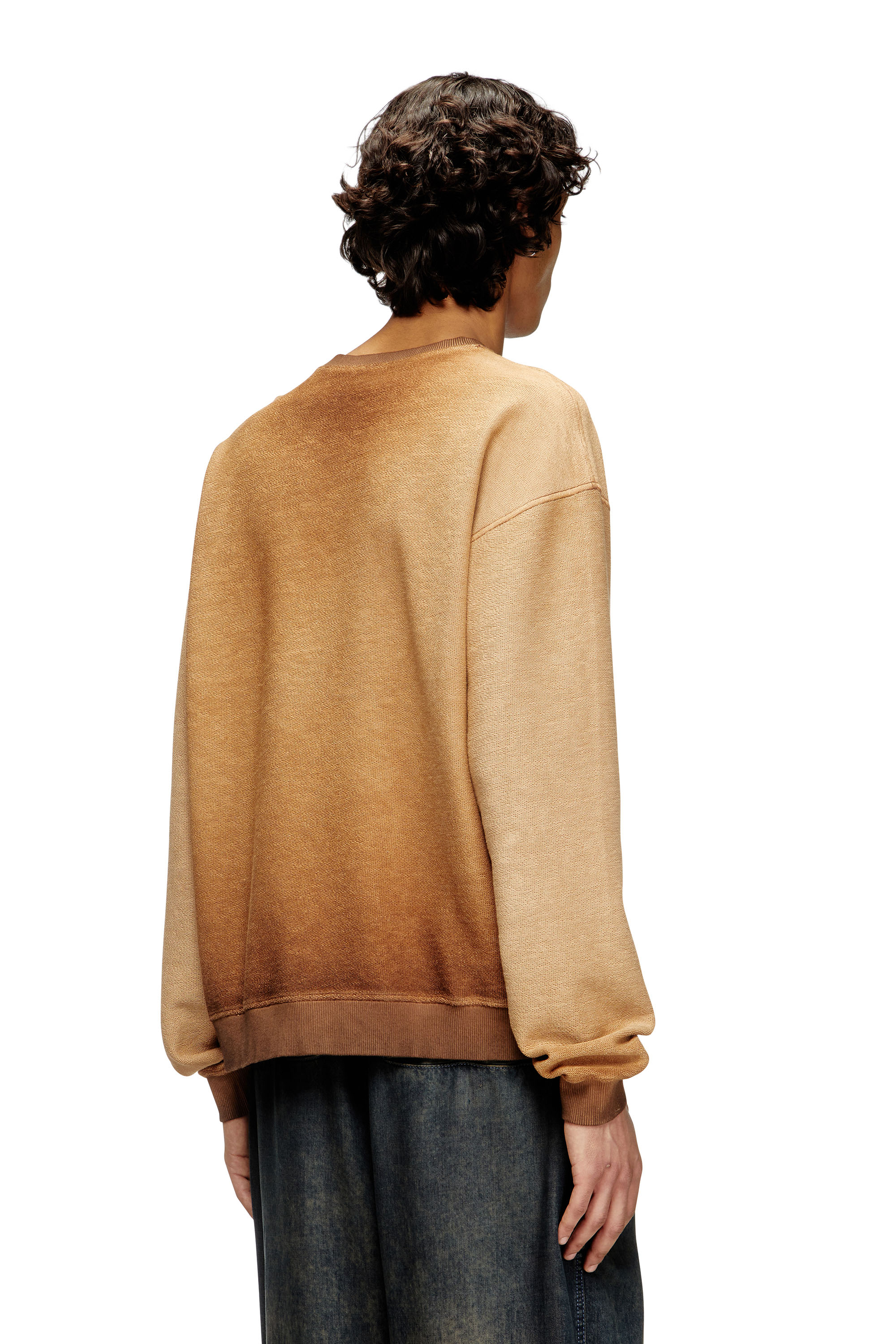 Diesel - S-ARON, Herren Verblasstes Sweatshirt mit Devoré-Phoenix-Logo in Braun - 4