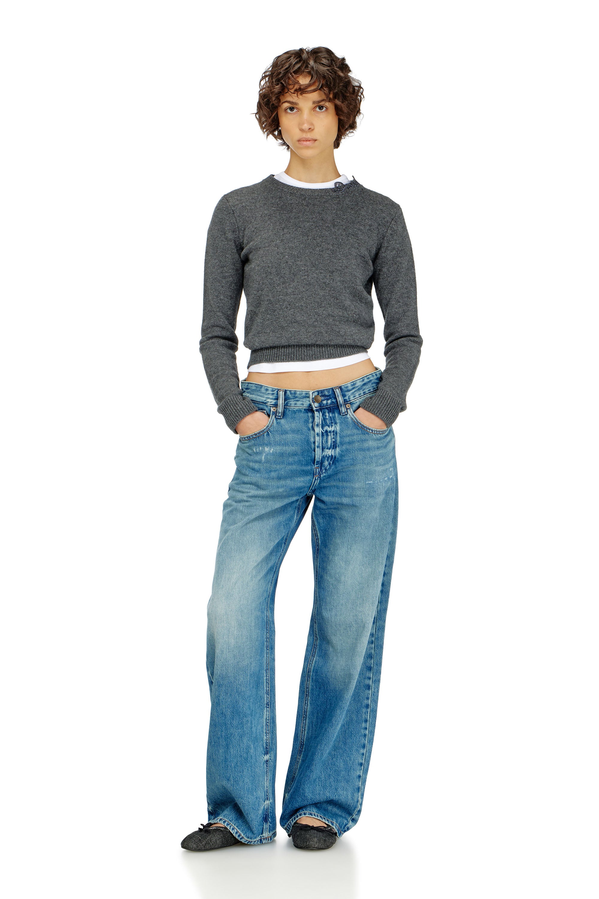 Diesel - Damen Relaxed Jeans 1990 D-Waigee 0TJDI, Mittelblau - 1
