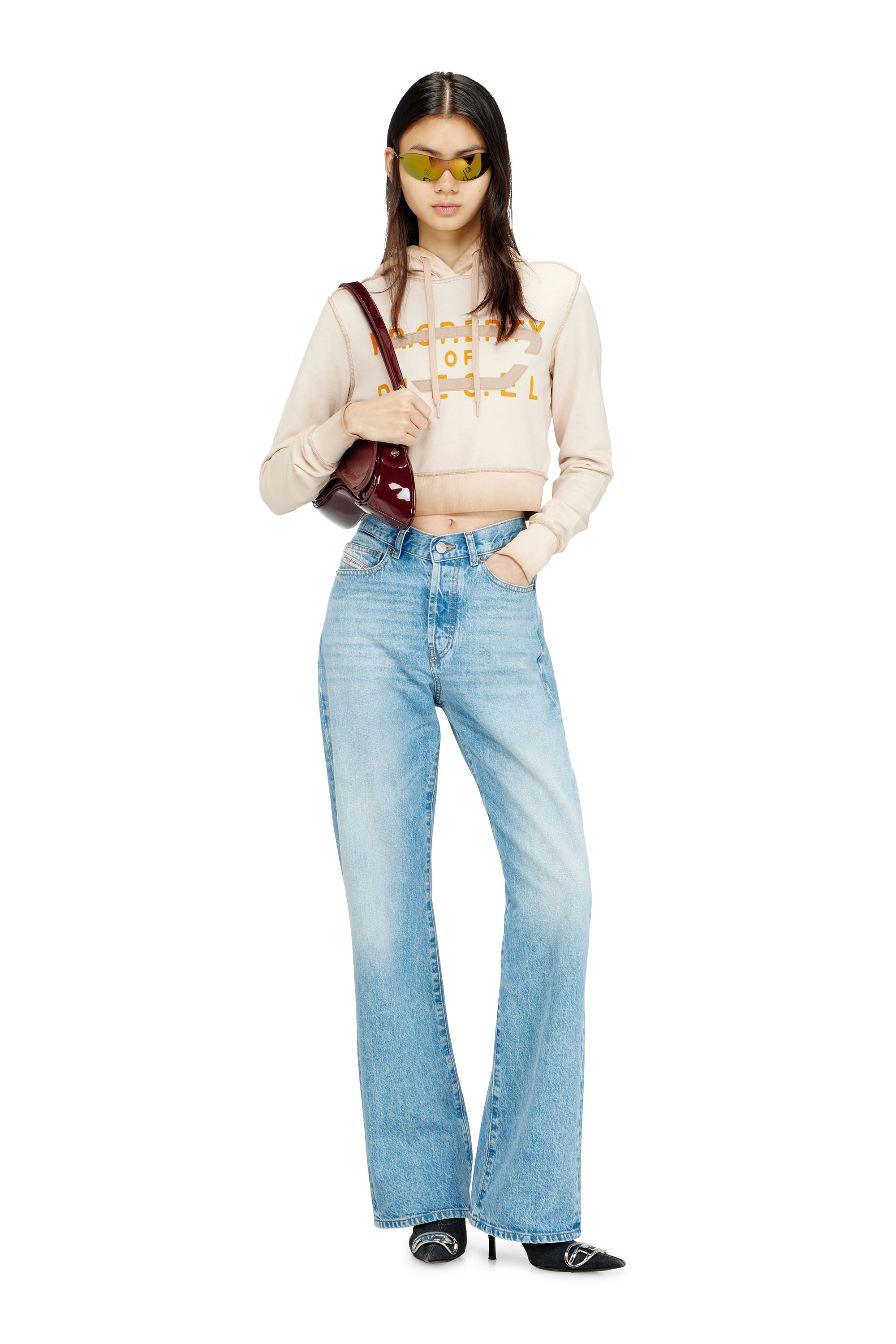 Diesel - F-SLIMMY-HOOD-S1, Damen Sweatshirt mit Print und D-Applikation in null - 2