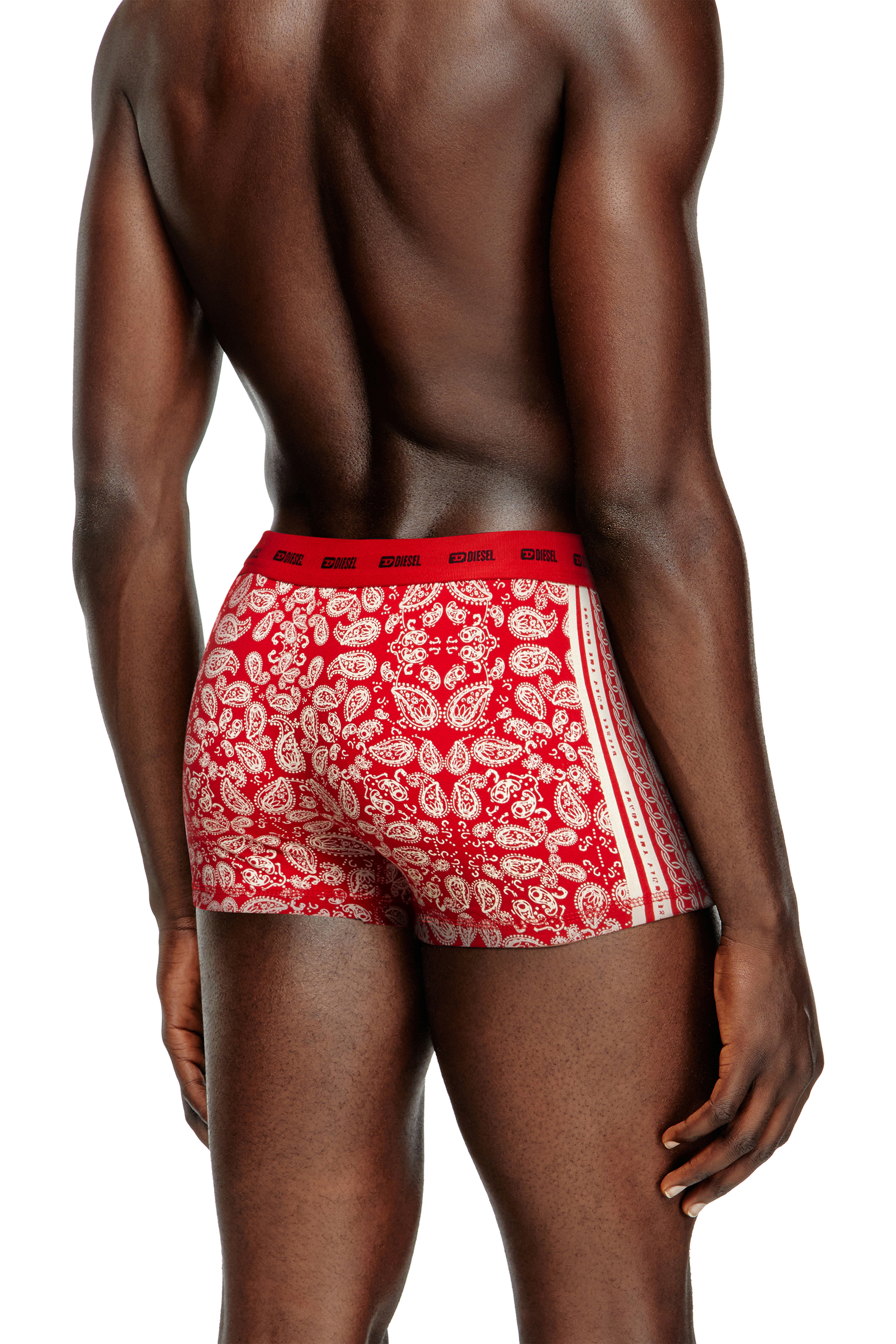Diesel - DAMIEN-GFT-UTLT-3PACK, Herren 3er-Pack Boxershorts aus Stretch-Baumwolle in Rot/Weiss - 4