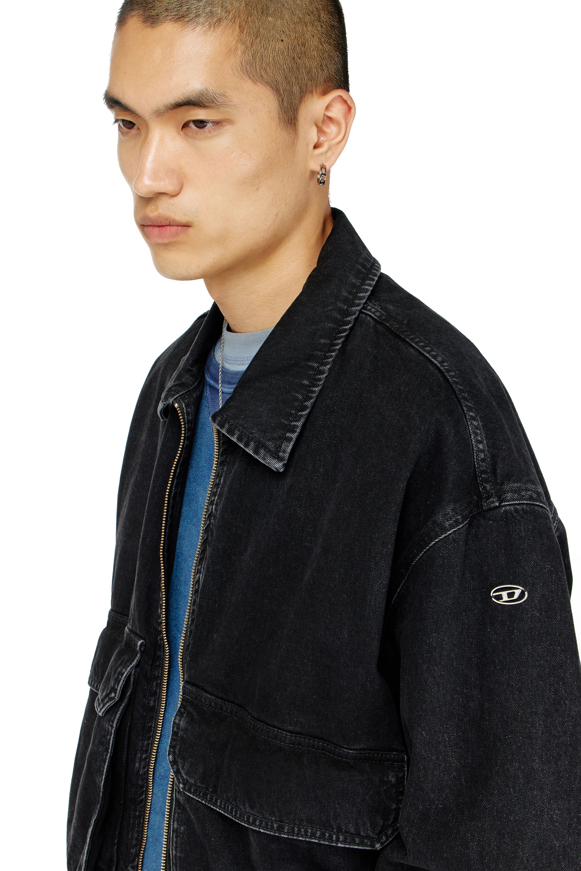 Diesel - D-KURZ, Unisex Jacke aus Denim in Schwarz - 5