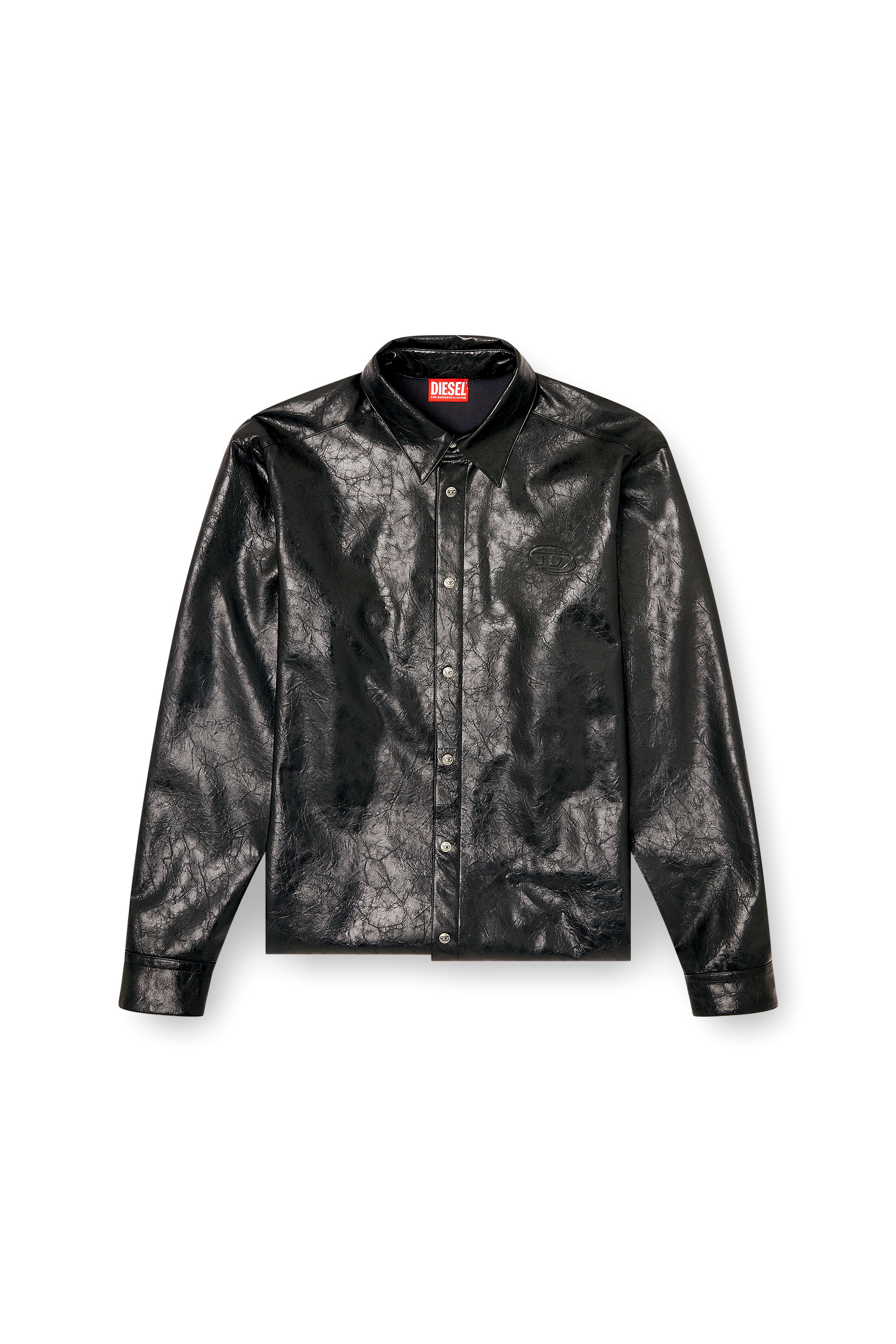 Diesel - S-SIMPLY-QMBU, Herren Textured shirt with branded buttons in Schwarz - 3