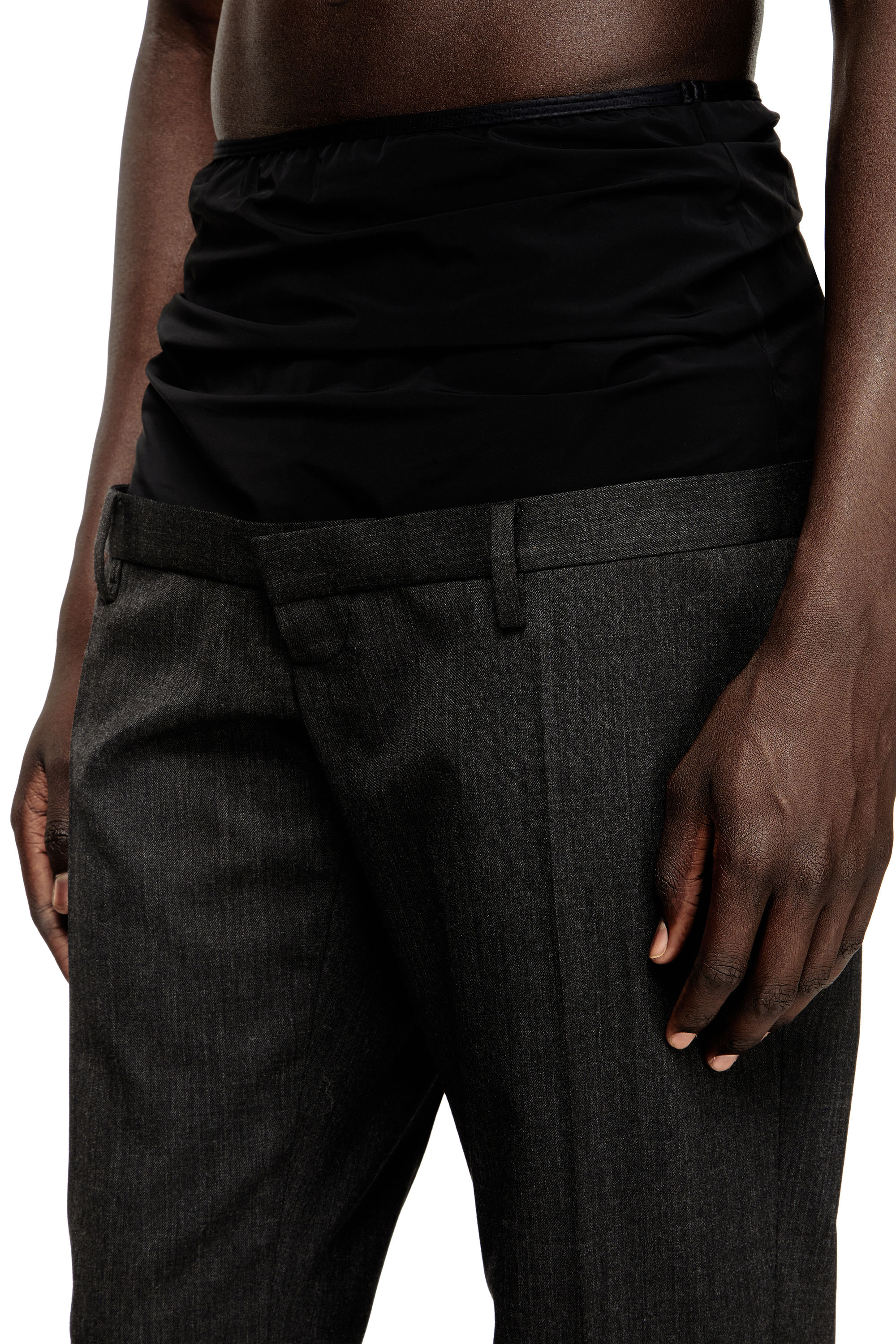 Diesel - P-AUREL-1, Herren Hose aus Wolle mit Stretch-Bund in Dunkelgrau - 4