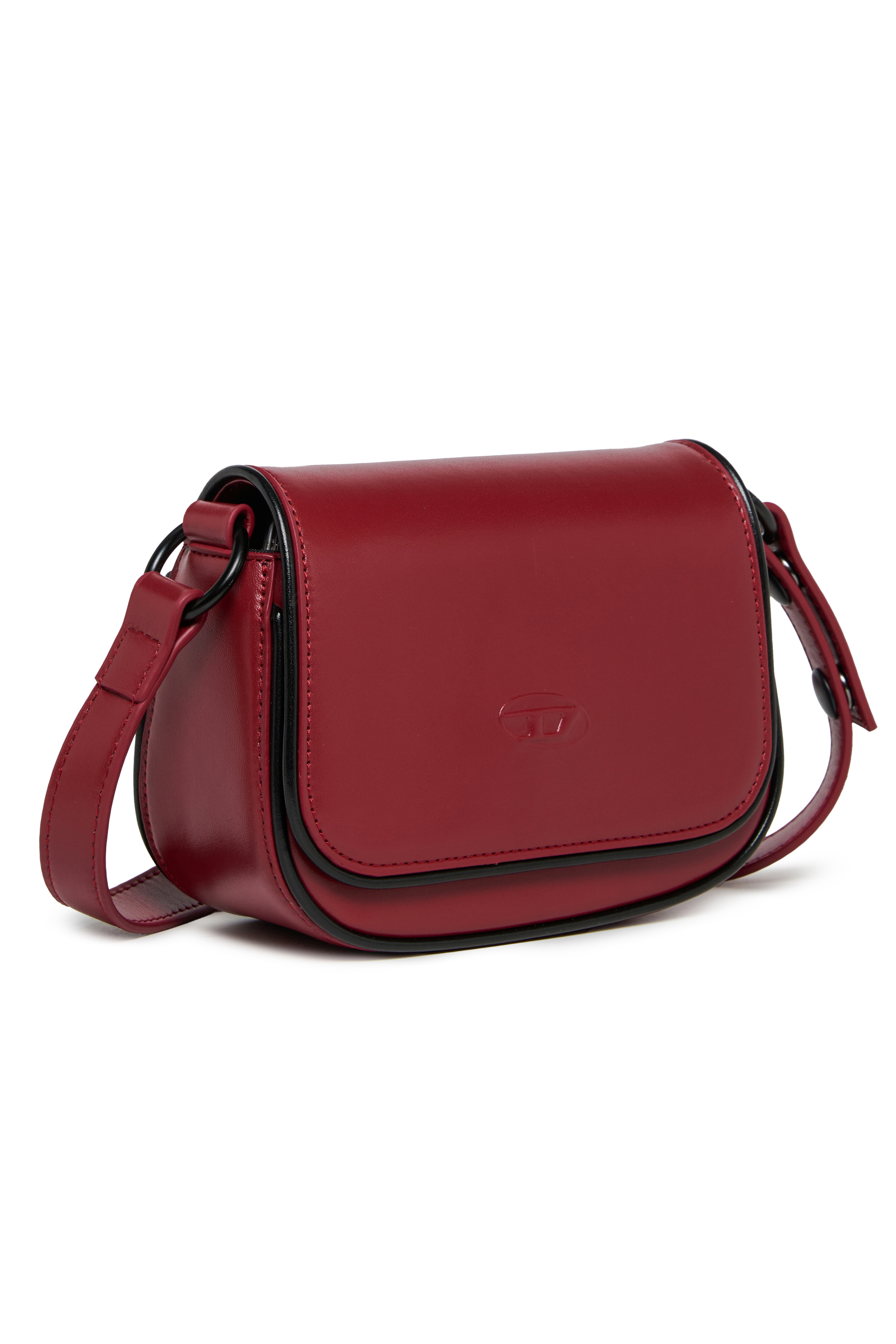 Diesel - WIRT, Damen WIRT - Crossbody-Tasche mit gepr&auml;gtem Oval D Logo in Rot - 3