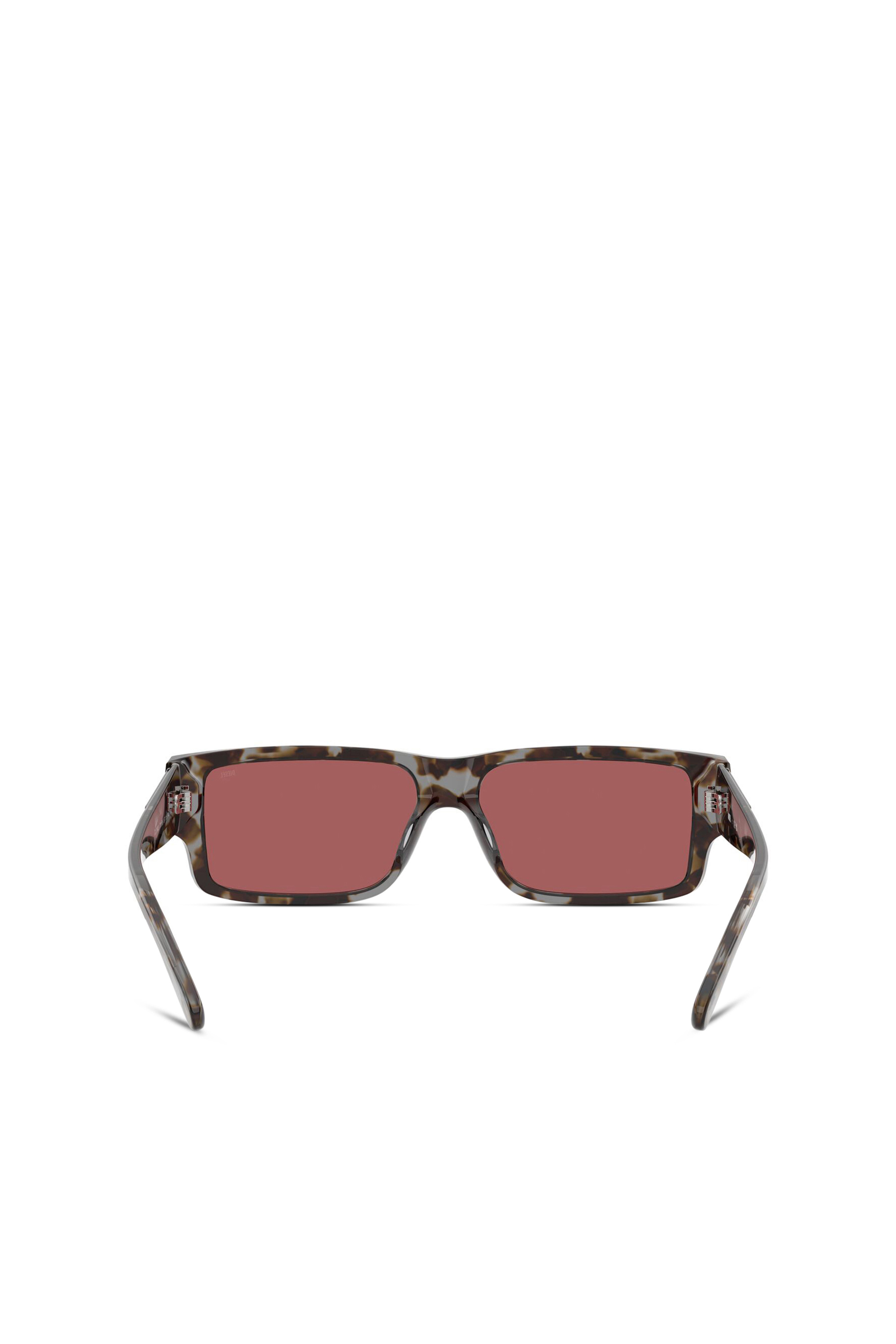 Diesel - 0DL2003 SIZE 57, Herren Rechteckiges Modell Brille in Rot - 3