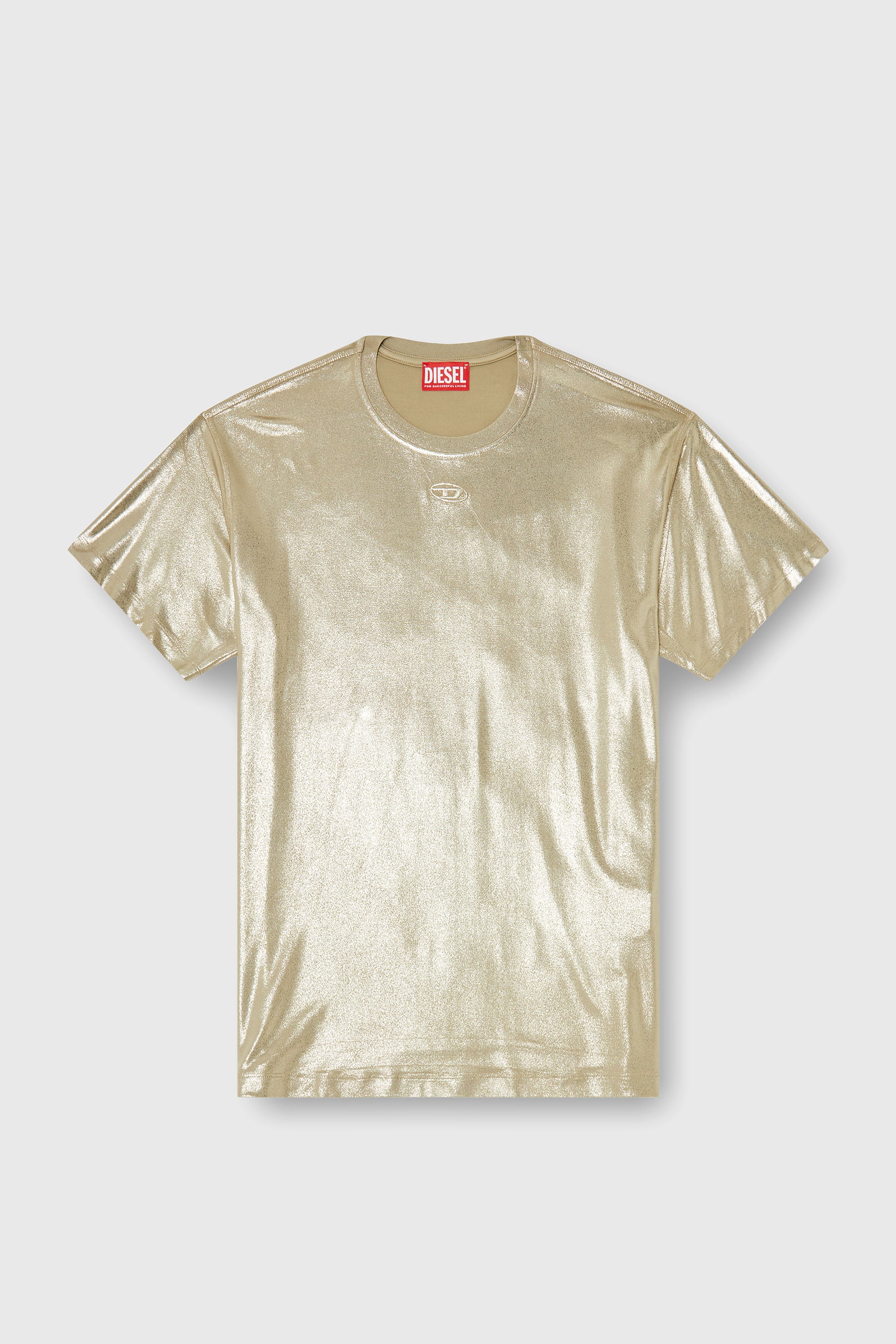 Diesel - T-NORMY-AA2, Damen Jersey-T-Shirt mit Metallic-Finish in Gold - 2