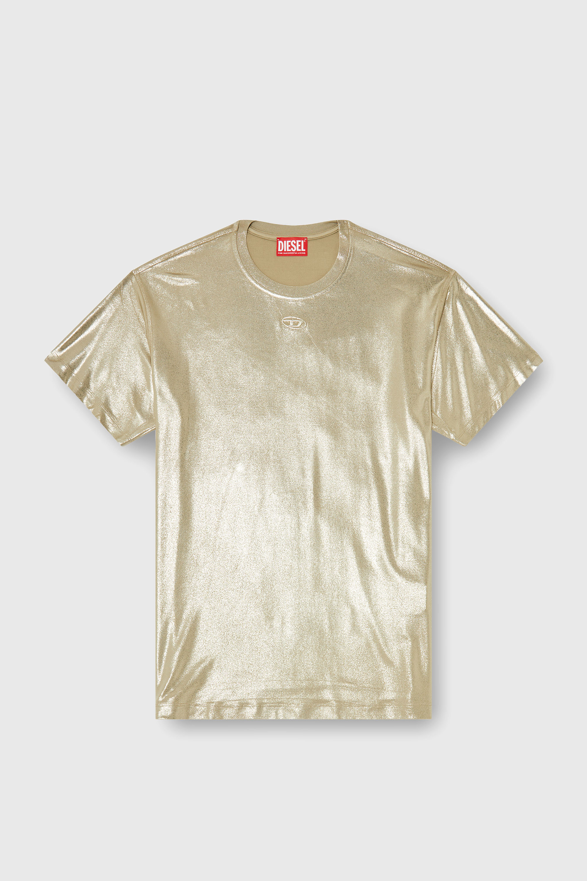 Diesel - T-NORMY-AA2, Damen Jersey-T-Shirt mit Metallic-Finish in Gold - 2