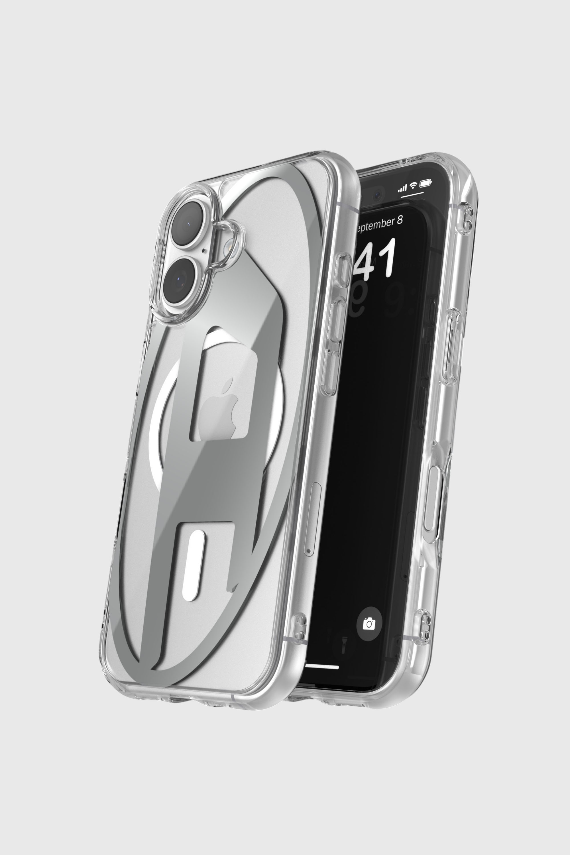 Diesel - 60411 AOP CASE, Unisex Oval D Metallic Case mit Magsafe f&uuml;r iPhone 17 in Grau - 4