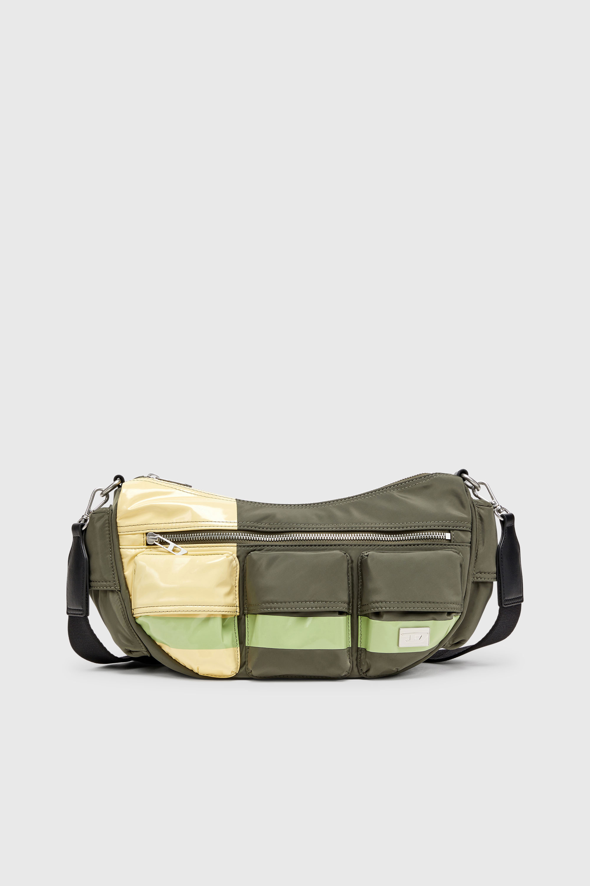Diesel - MULTI-PKTS SHOULDER BAG X, Unisex Multi-Pkts - Schultertasche mit Colorblock-Design in Gr&uuml;n/Gelb - 1