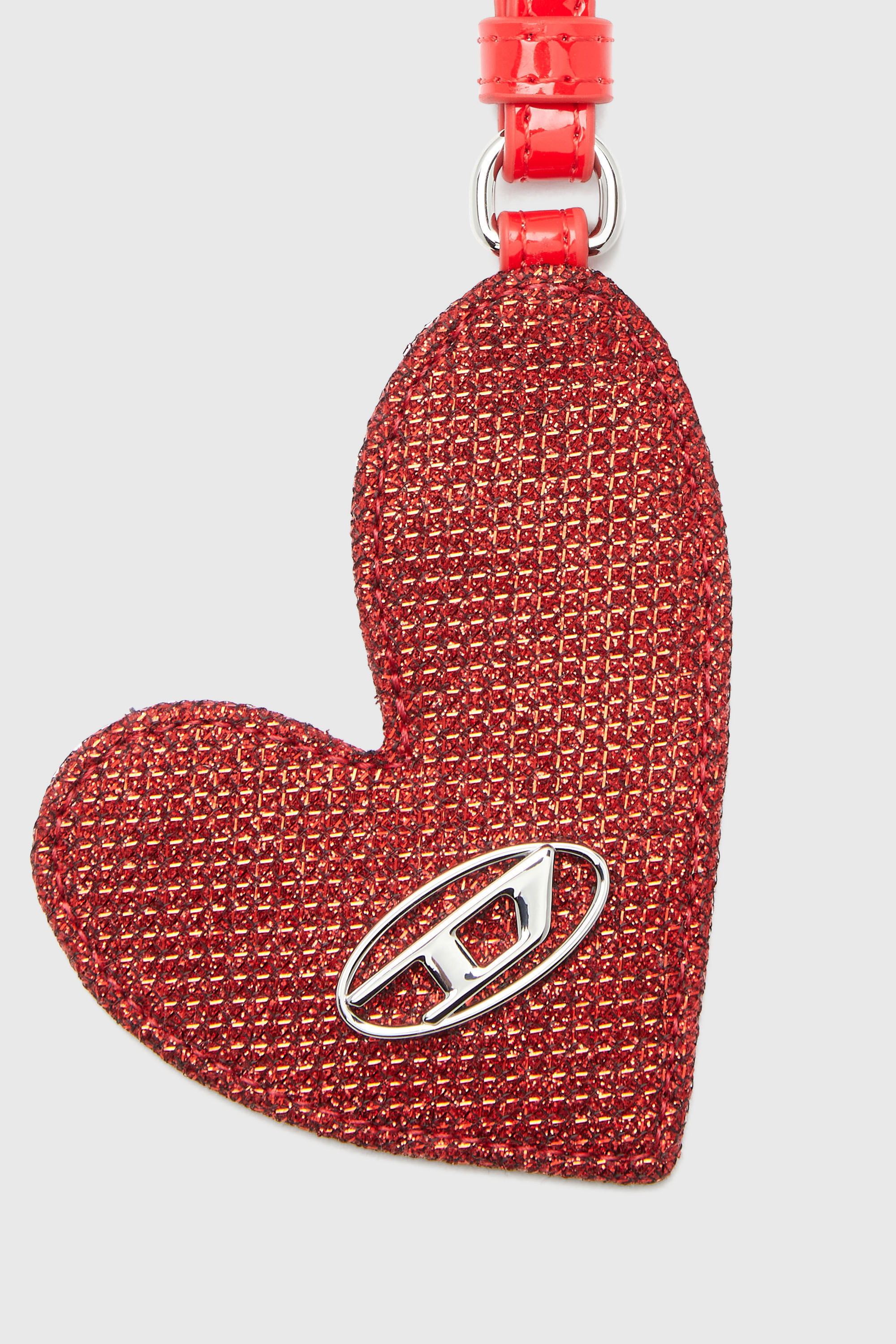 Diesel - PLAY MIRROR, Damen Herzanh&auml;nger mit Logo aus Metall in Rot - 3