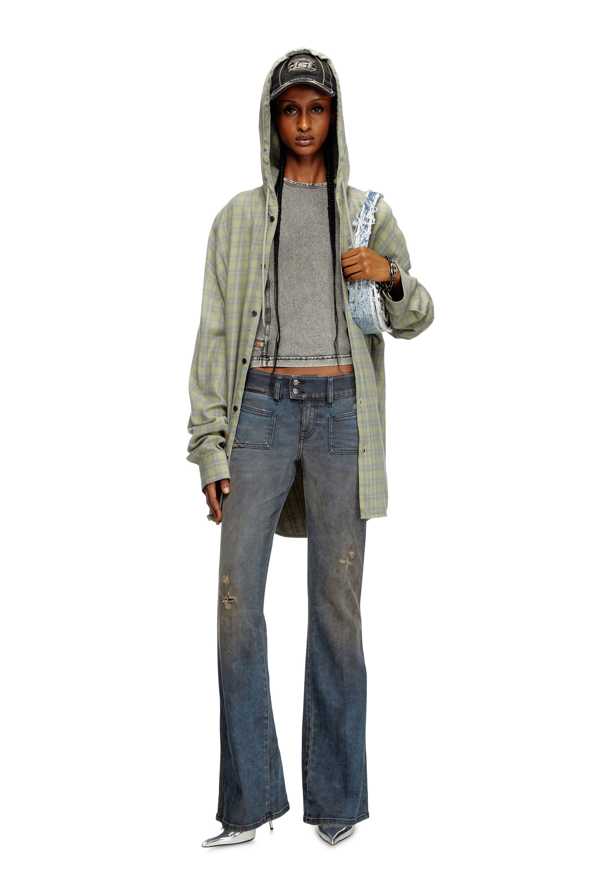 Diesel - Damen Bootcut Jeans D-Hush 09L25, Mittelblau - 1