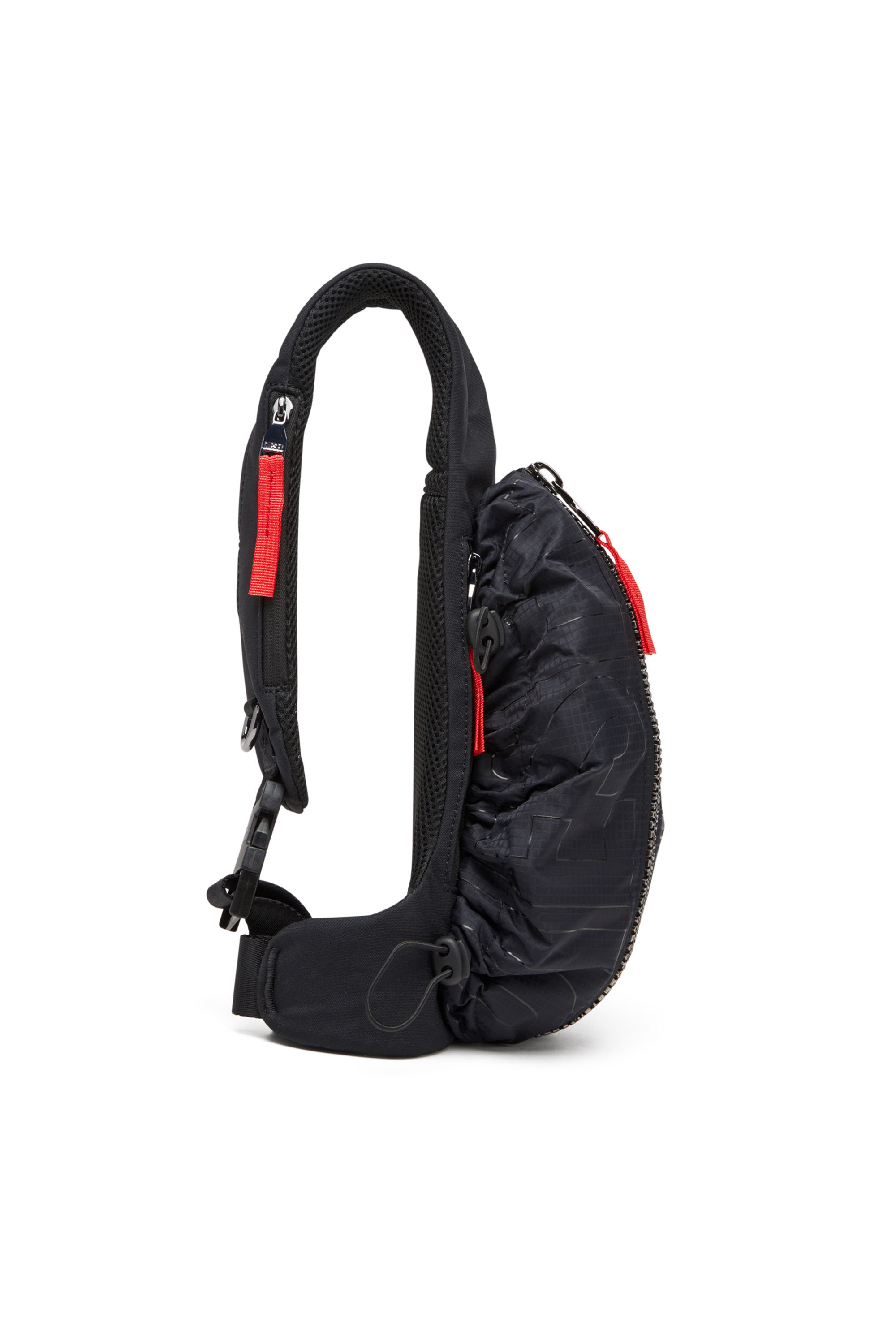 Diesel - ZIP-D CROSSBODY X, Herren Zip-D-Sling-Tasche aus kariertem Jacquard-Shell in Schwarz - 4