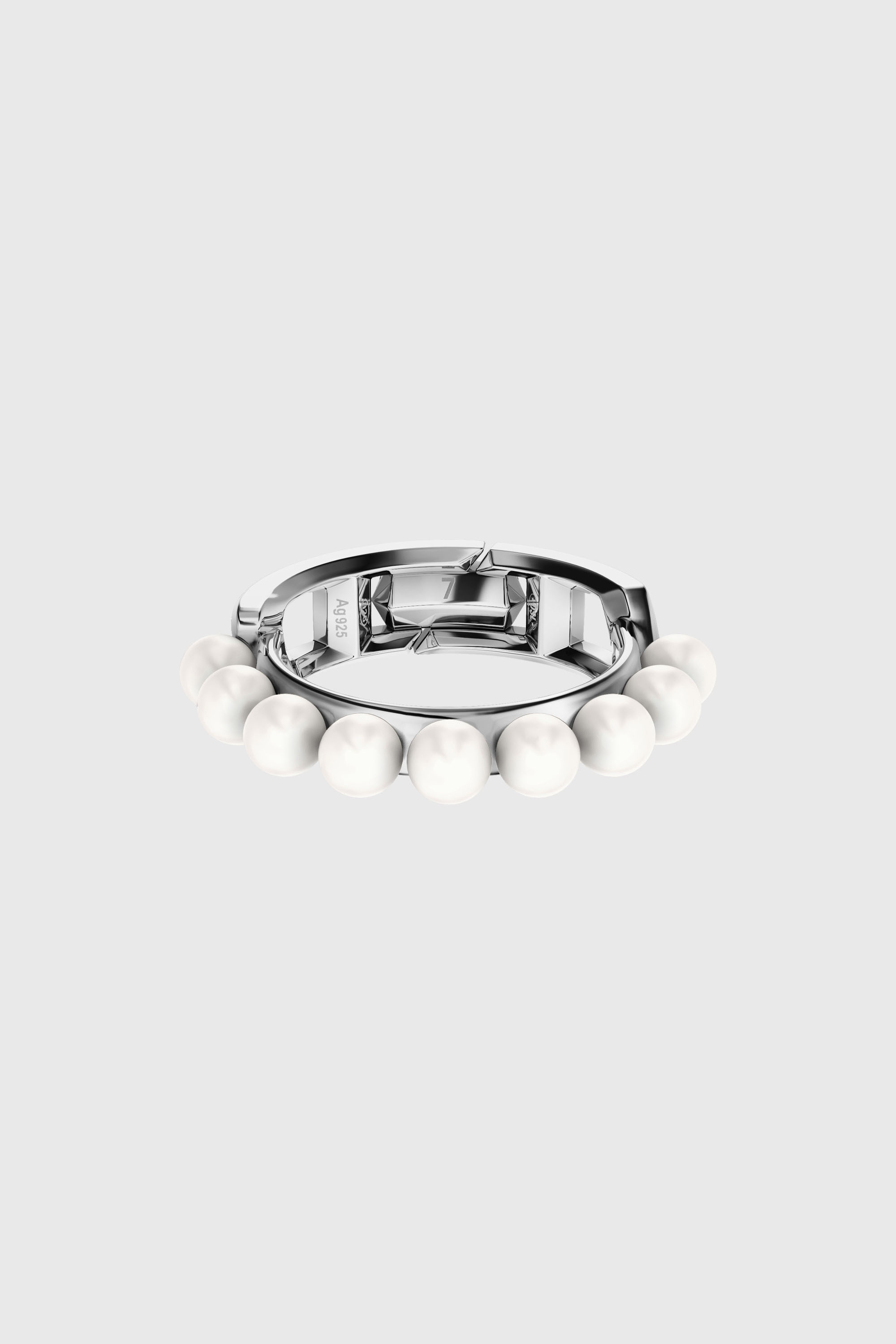 Diesel - DL1370040 STERLING SILVER JEWEL, Unisex Bandring aus Sterlingsilber und Perle in Silber - 2
