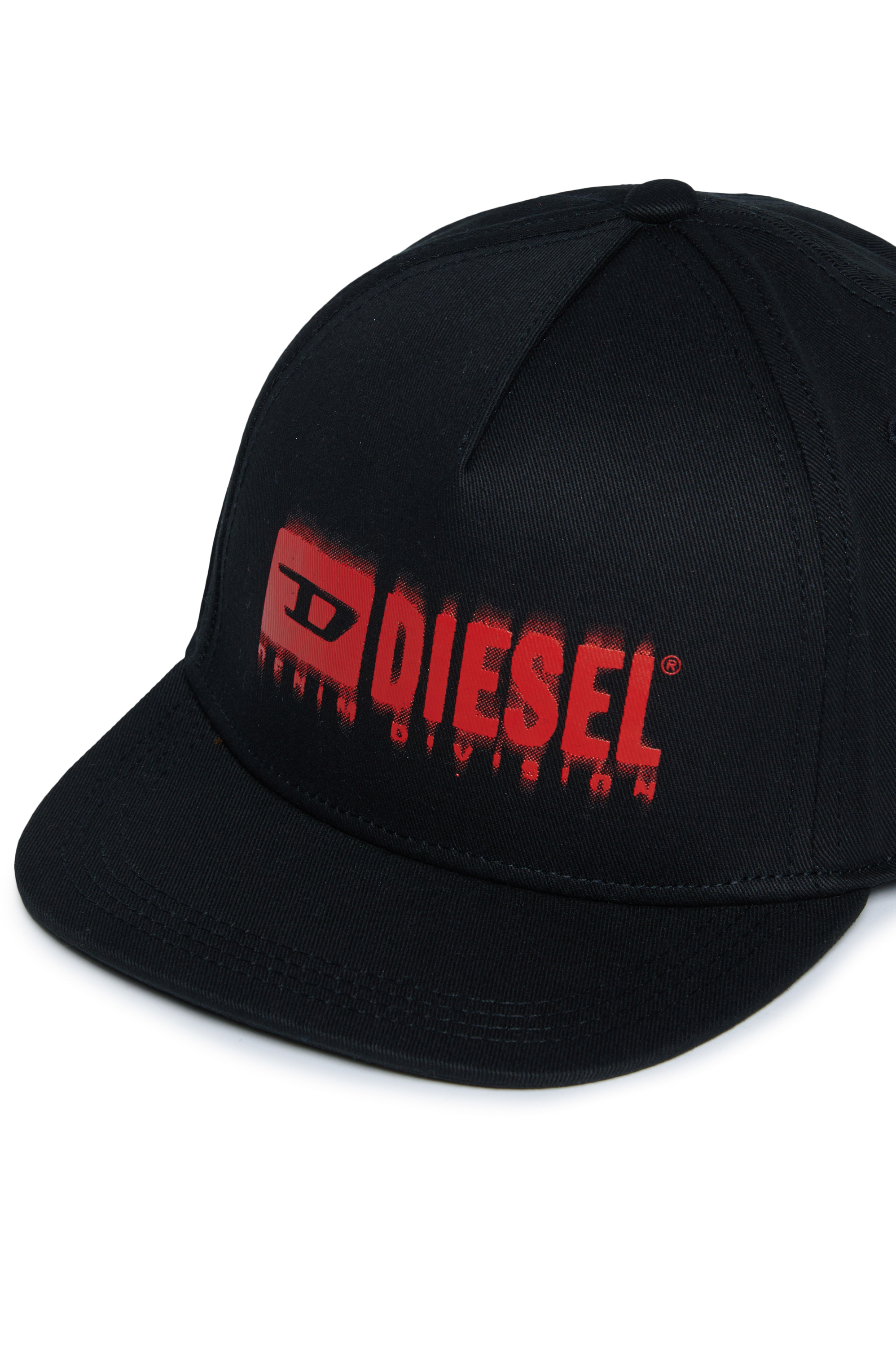 Diesel - FPRITTIL, Unisex Basecap mit verschmiertem Logo in Schwarz - 3