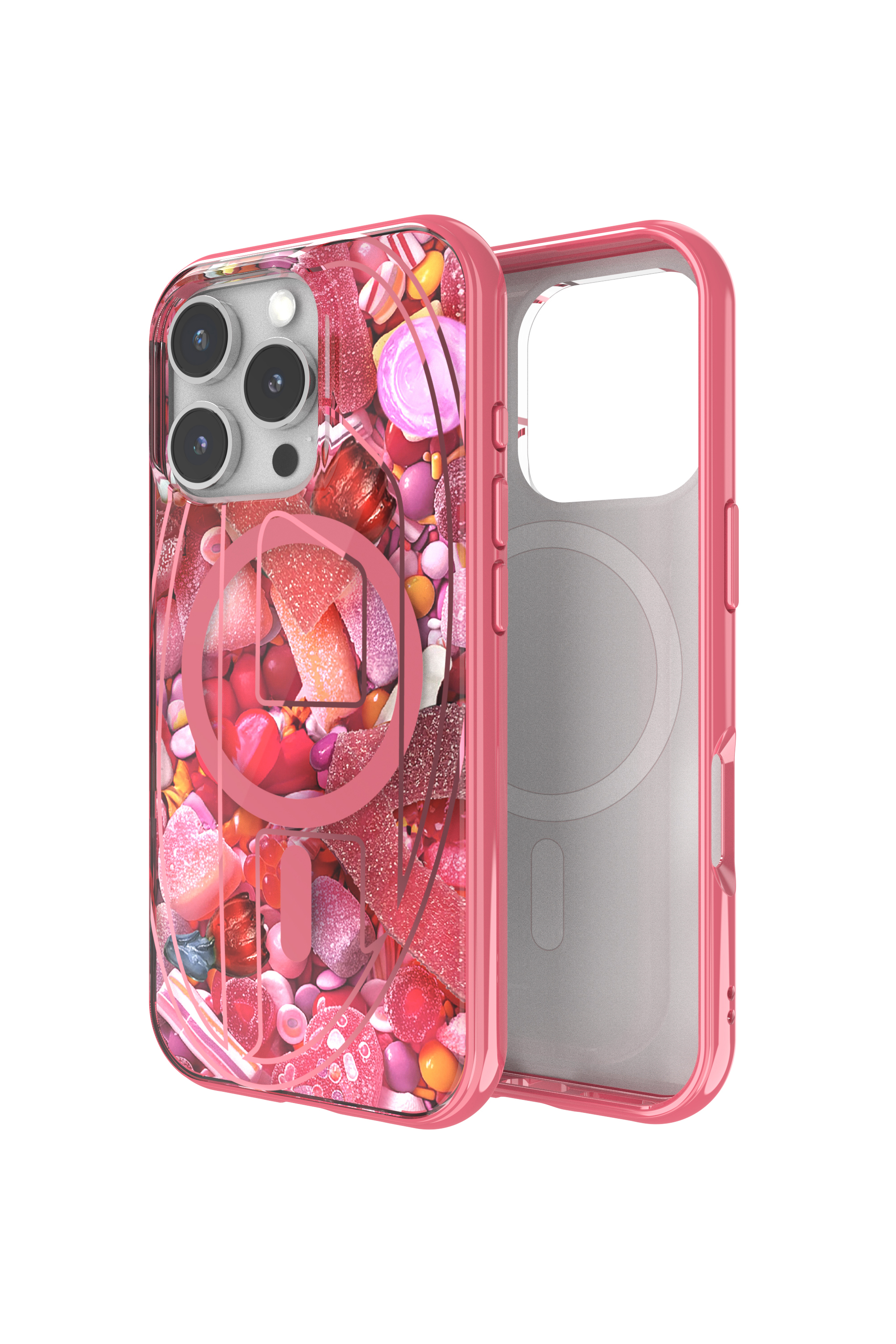 Diesel - 60250 AOP CASE, Unisex Oval D Hülle mit MagSafe iPhone 16 Pro in Rosa - 1