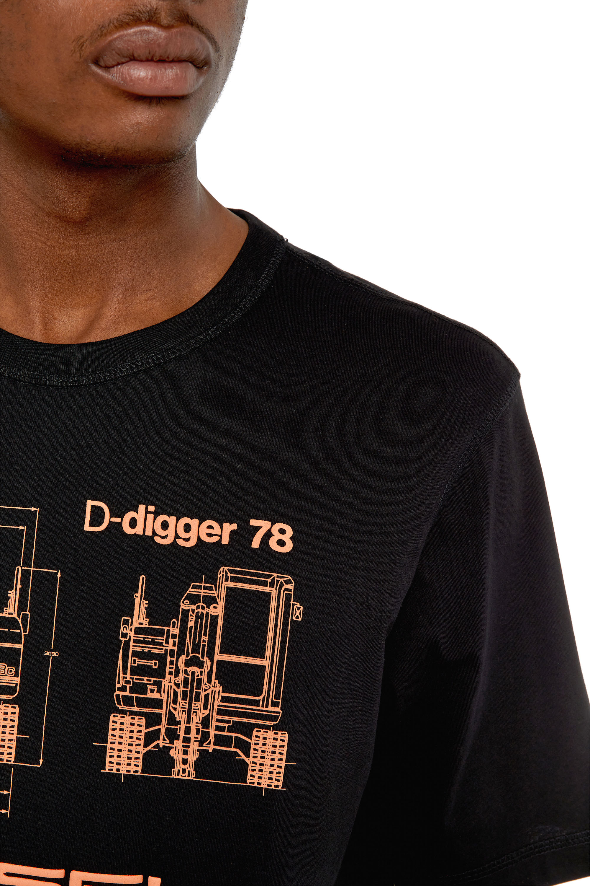 Diesel - T-JUST-SLITS-G1, Schwarz - Image 5