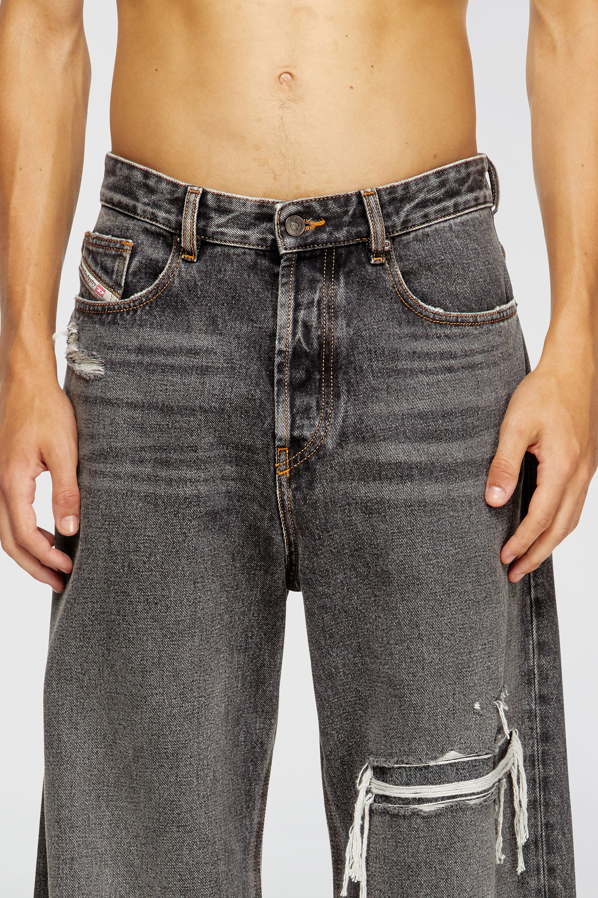 Diesel - Herren Relaxed Jeans D-Rise 007F6, Schwarz/Dunkelgrau - 5