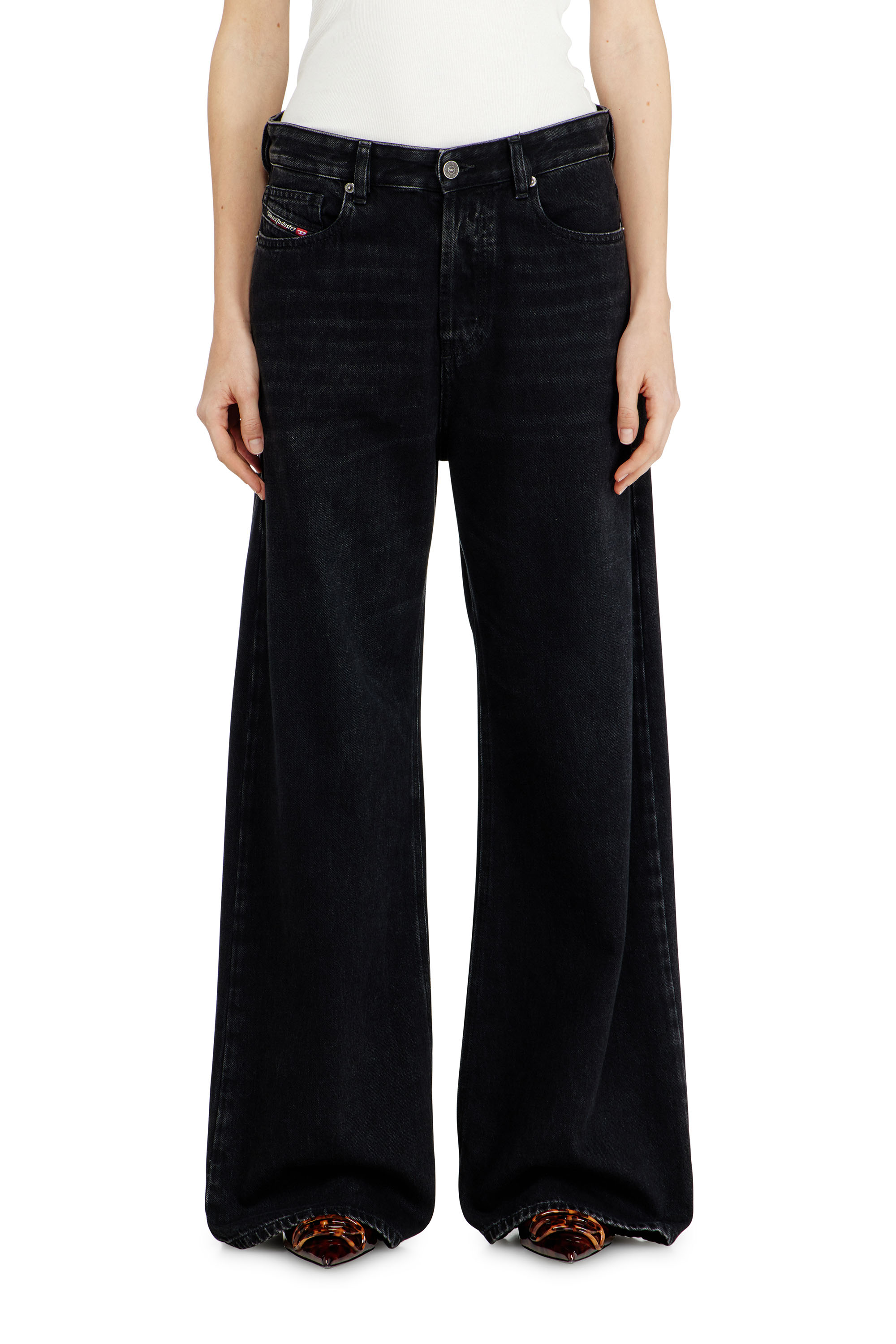 Diesel - Unisex Relaxed Jeans 1996 D-Sire 09P09, Schwarz/Dunkelgrau - 3