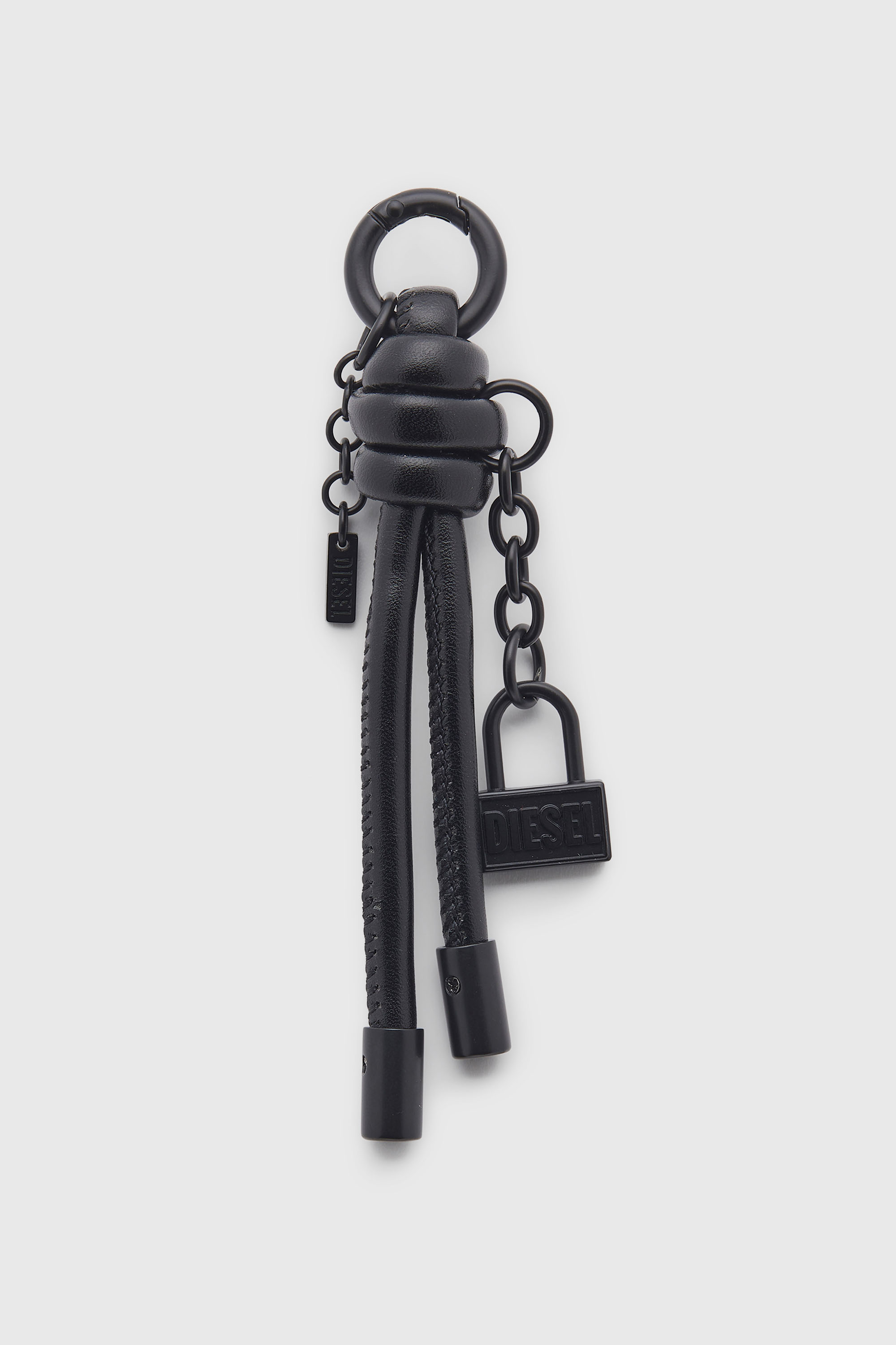 Diesel - CHARM-LOCK II, Herren Metall-Schl&uuml;sselanh&auml;nger mit string Diesel-Vorh&auml;ngeschloss-Detail in Schwarz - 1