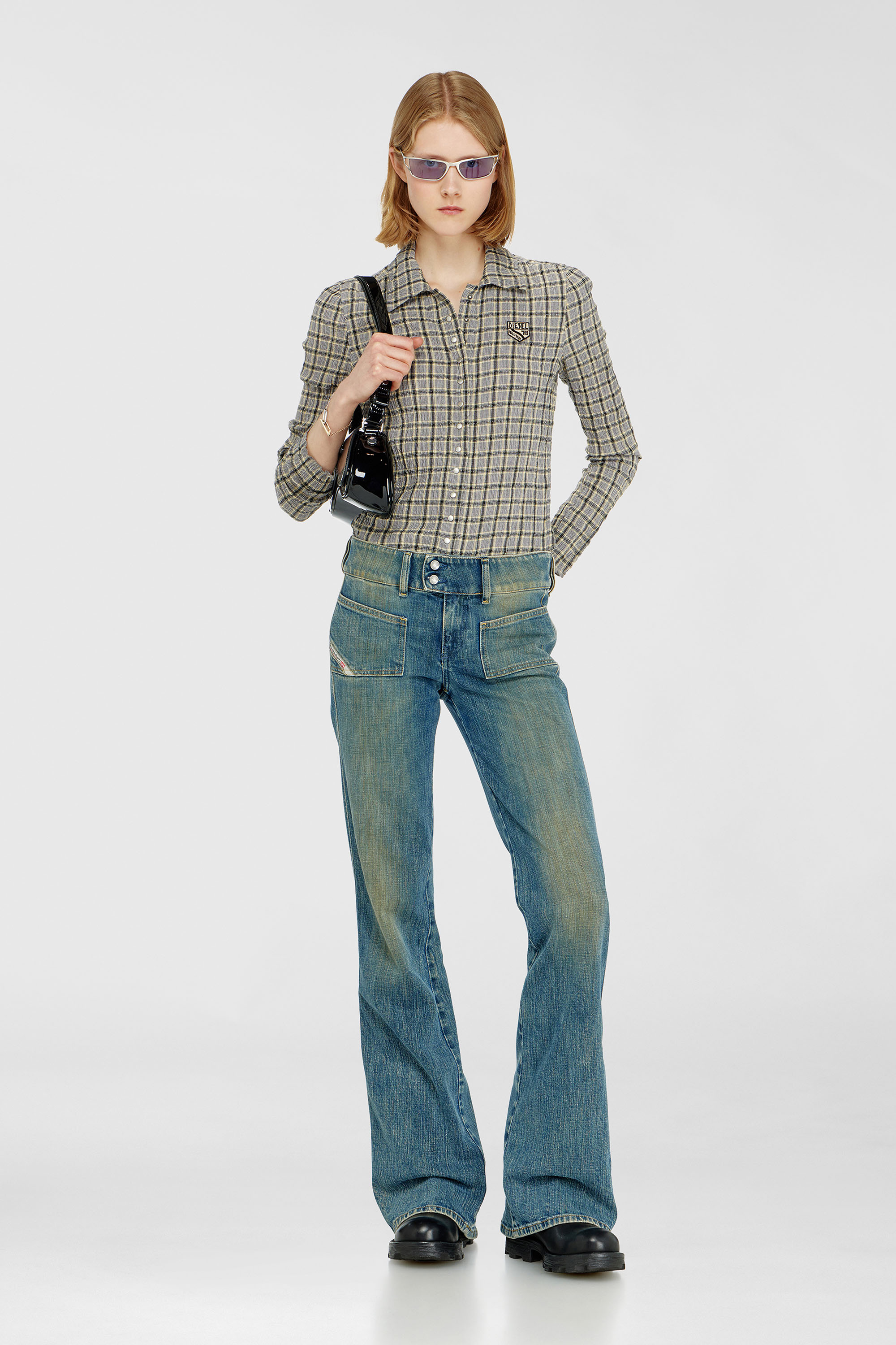 Diesel - Damen Bootcut Jeans D-Hush 007EJ, Mittelblau - 1