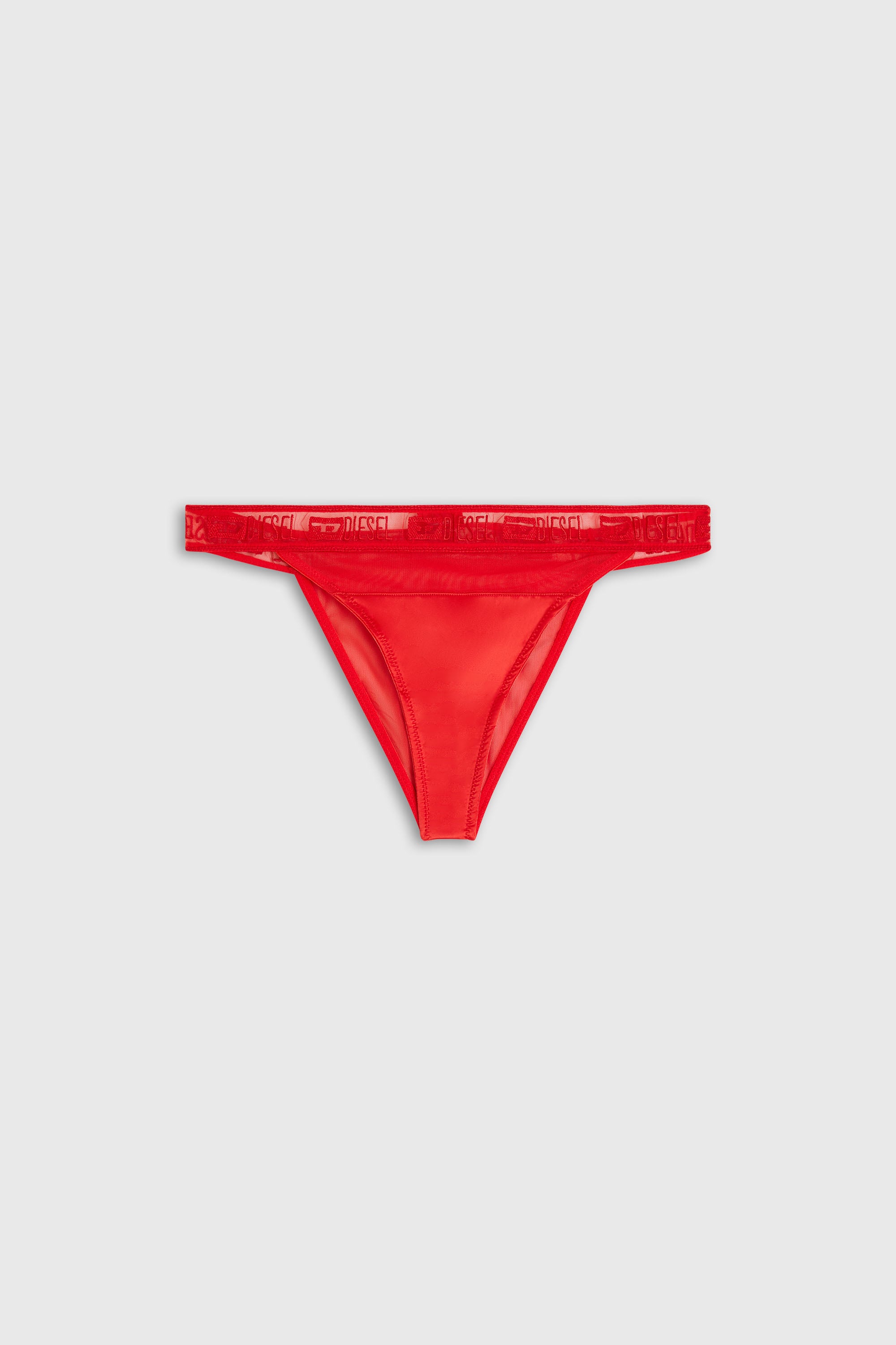 Diesel - KARINE-GFT, Damen Slips aus stretch-satin mit mesh-besatz mit logo in Rot - 2