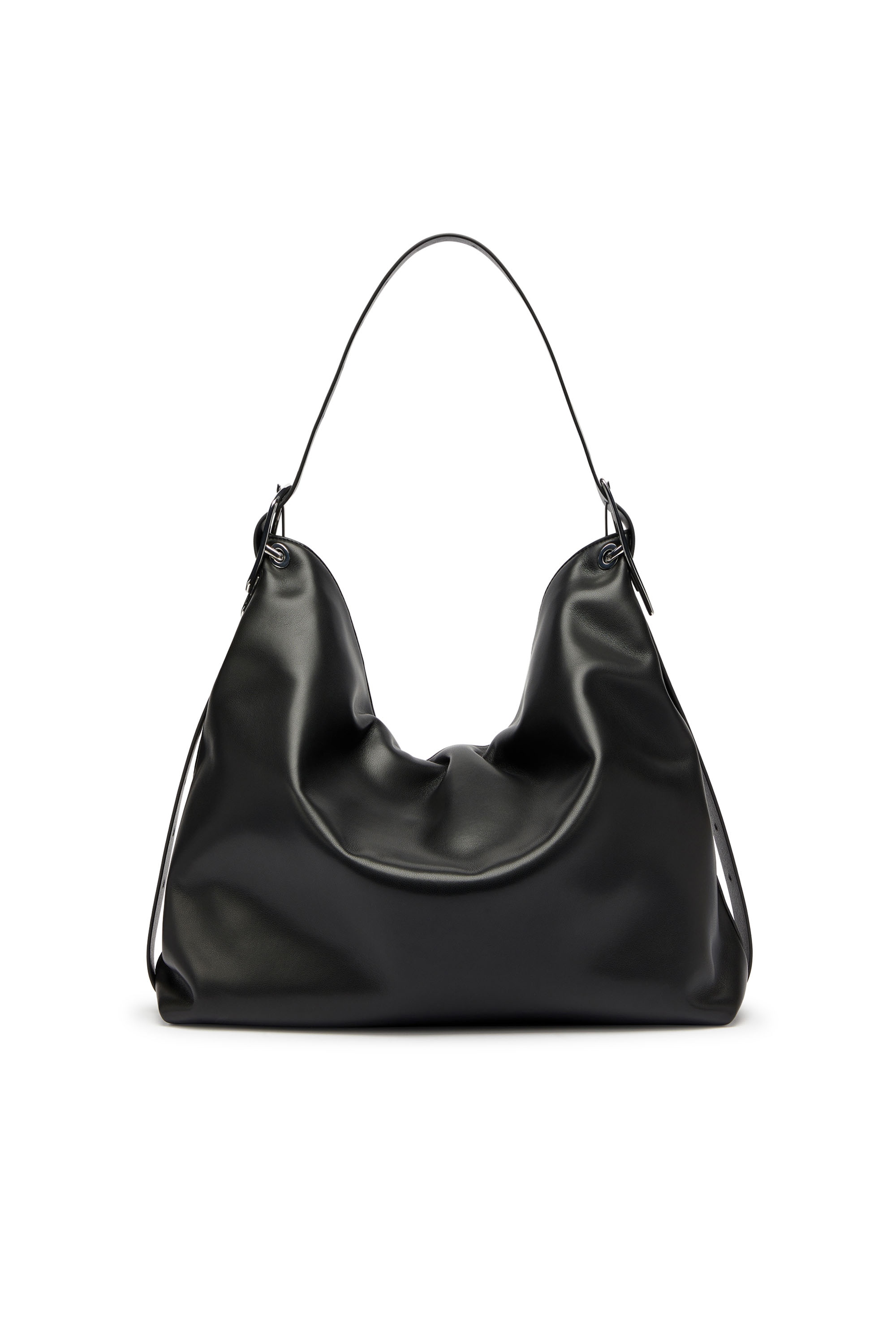 Diesel - D-LINE HOBO, Damen D-Line-Leder Hobo-Tasche in Schwarz - 4
