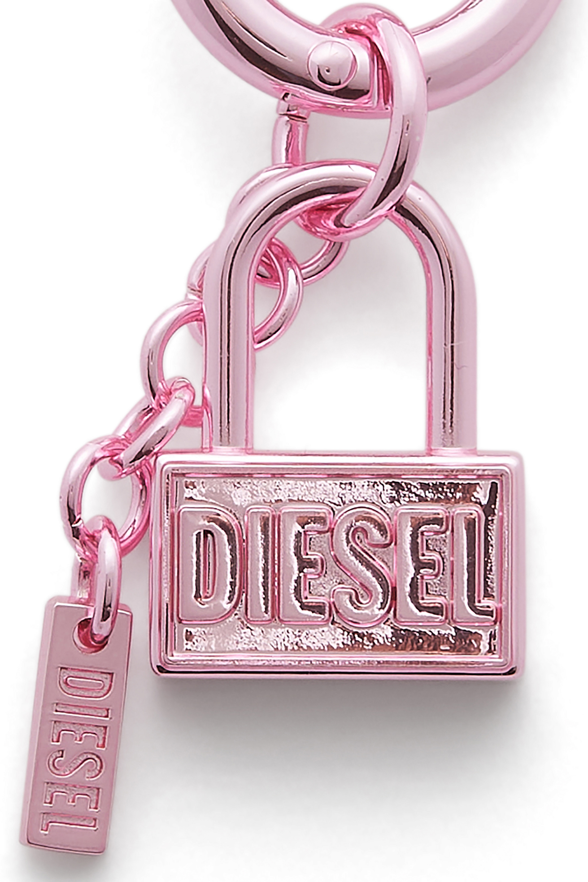 Diesel - CHARM-LOCK, Unisex Metall-Schl&uuml;sselanh&auml;nger mit Vorh&auml;ngeschloss-Design in Rosa - 3