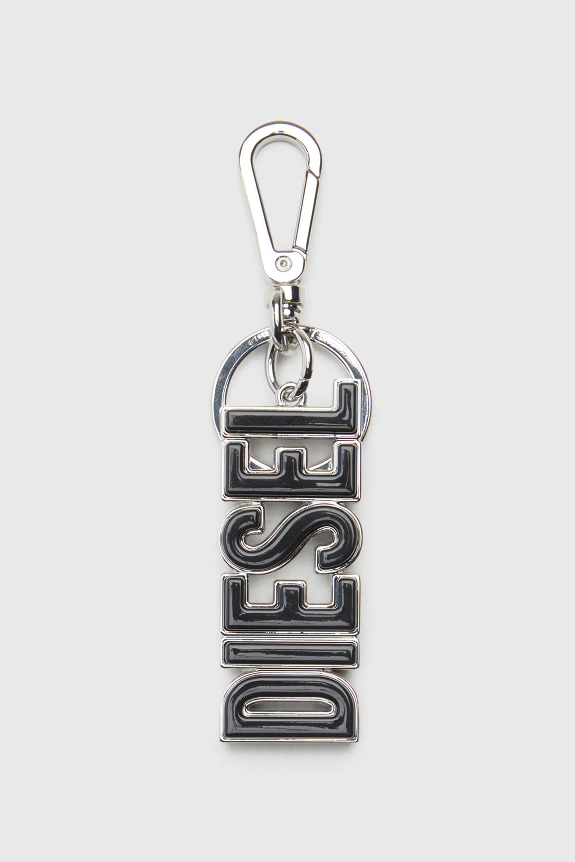Diesel - DSL 3D KEY RING, Herren DIESEL-Schl&uuml;sselring aus Metall und Harz in Schwarz/Silber - 1
