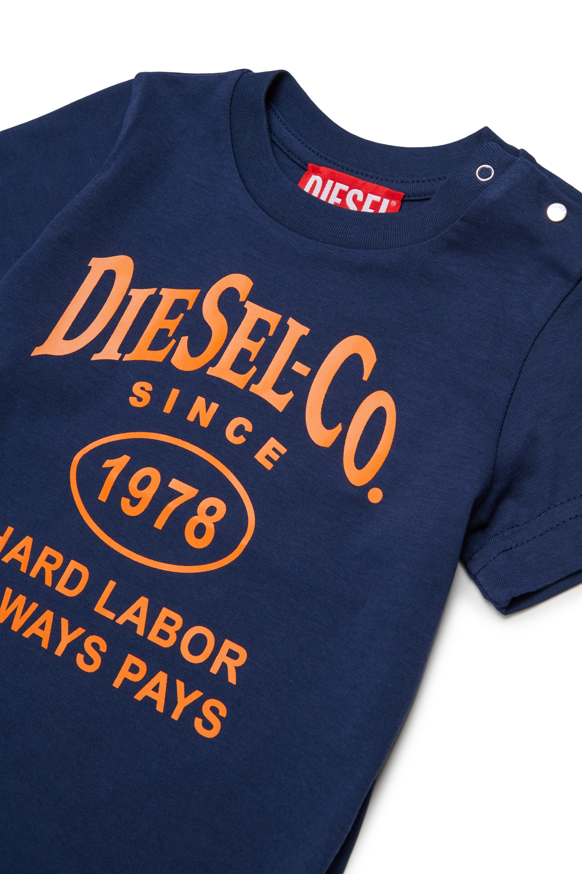 Diesel - TSINB, Herren T-Shirt aus Baumwolle mit Slogan-Print in Dunkelblau - 3