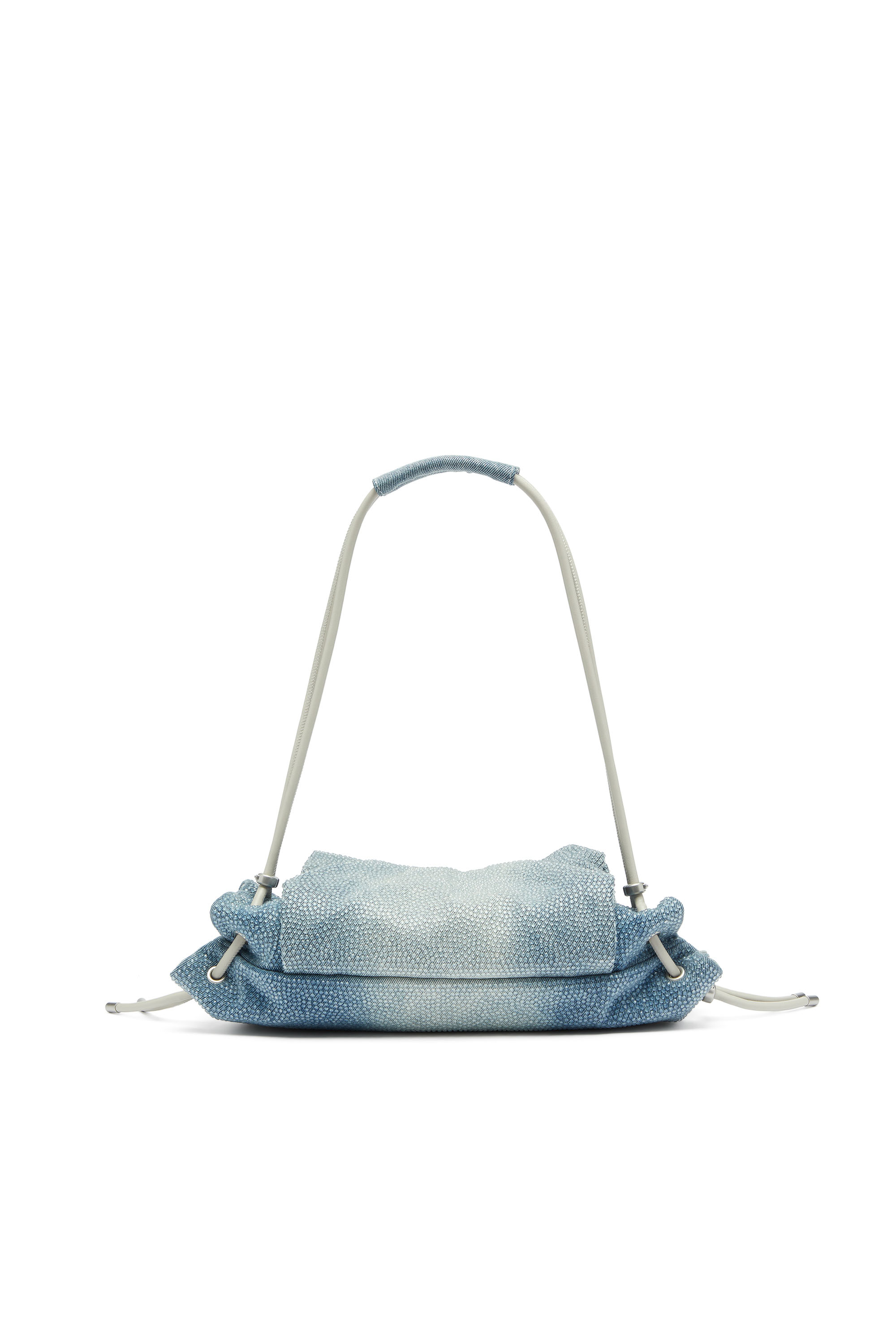 Diesel - SCRUNCH-D SHOULDER S, Damen Scrunch-D - Schultertasche aus denim mit Kristallen in Blau - 2
